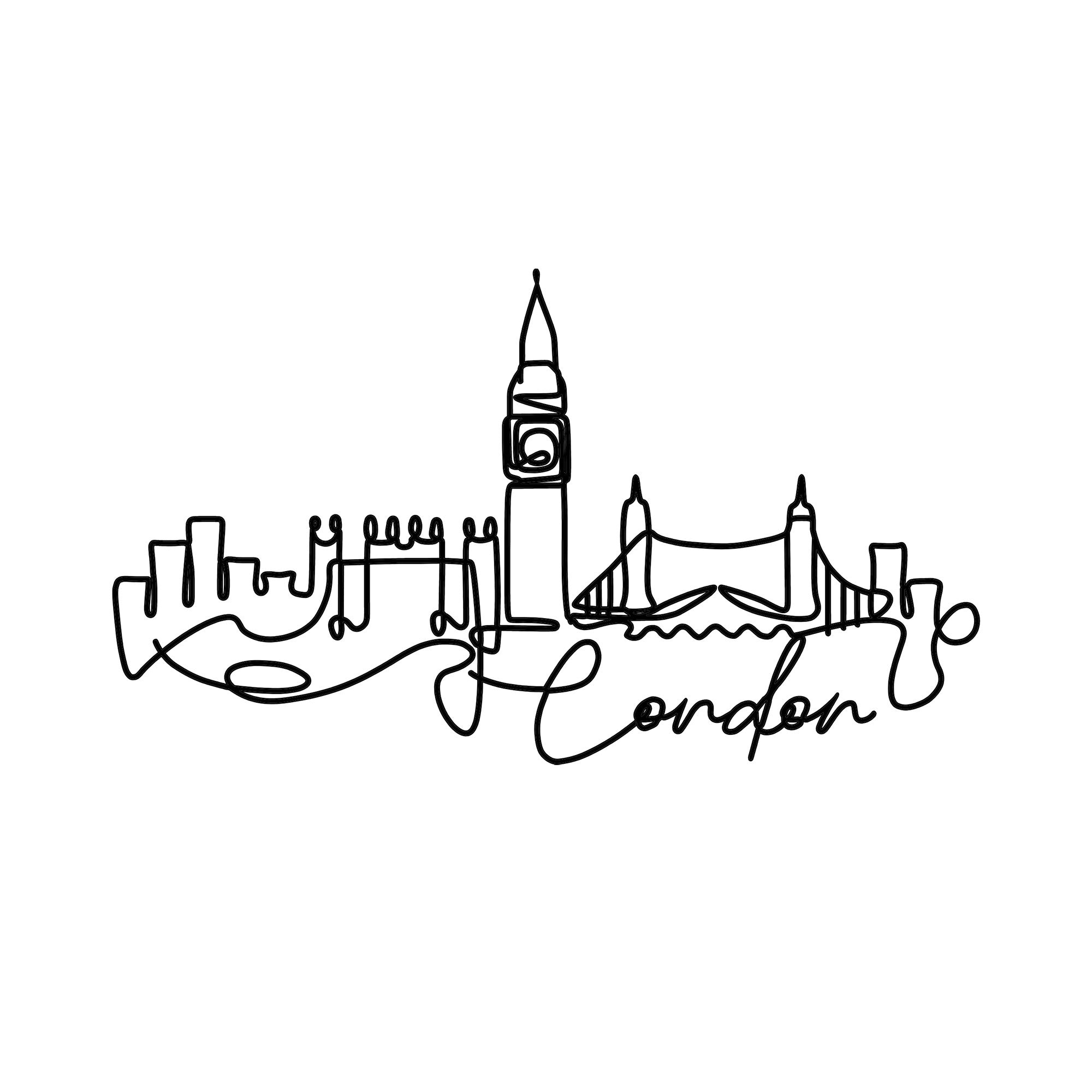 London in Schwarz präsentiert im Onlineshop von KAQTU Design AG. Wanddeko ist von Wallity
