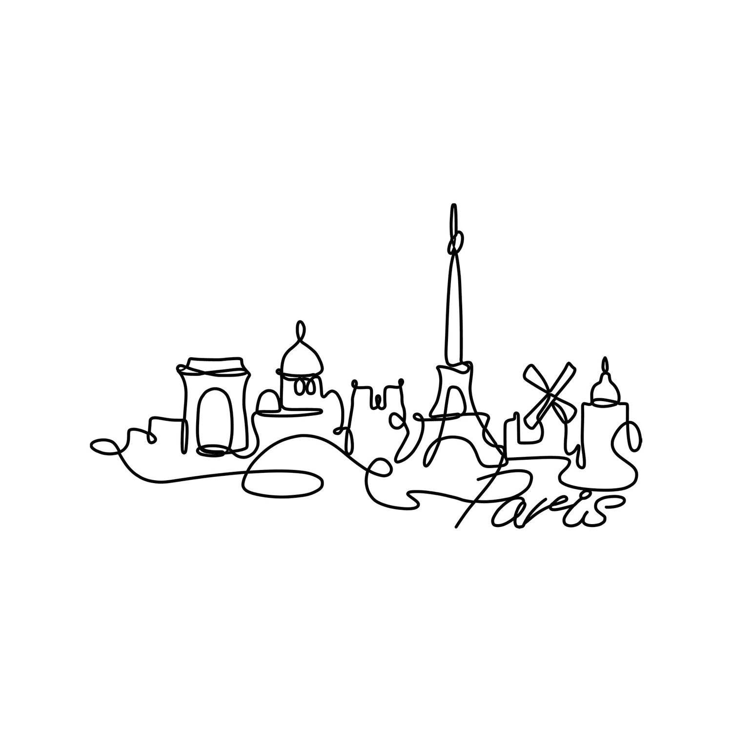 Paris in Schwarz präsentiert im Onlineshop von KAQTU Design AG. Wanddeko ist von Wallity