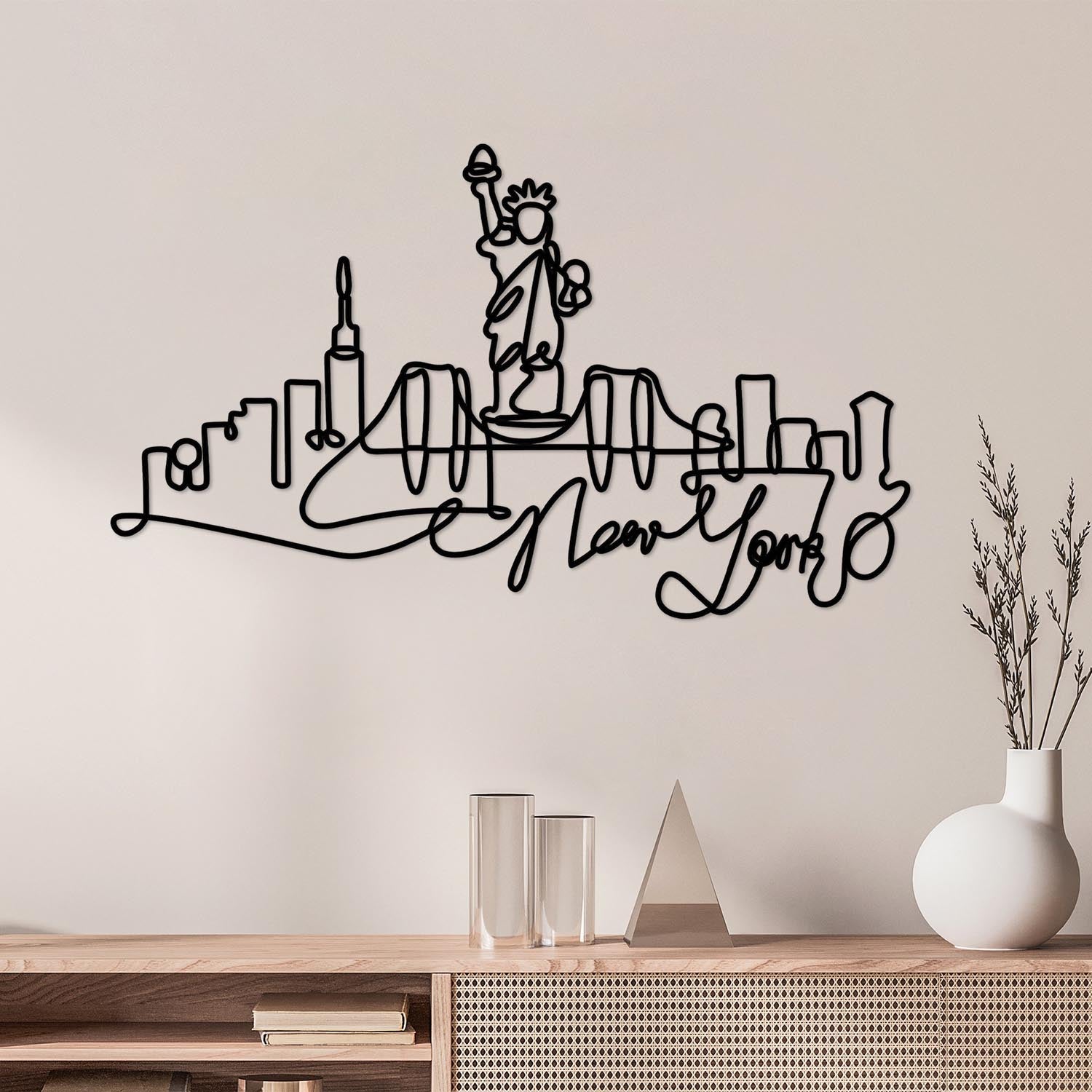 Newyork in Schwarz präsentiert im Onlineshop von KAQTU Design AG. Wanddeko ist von Wallity