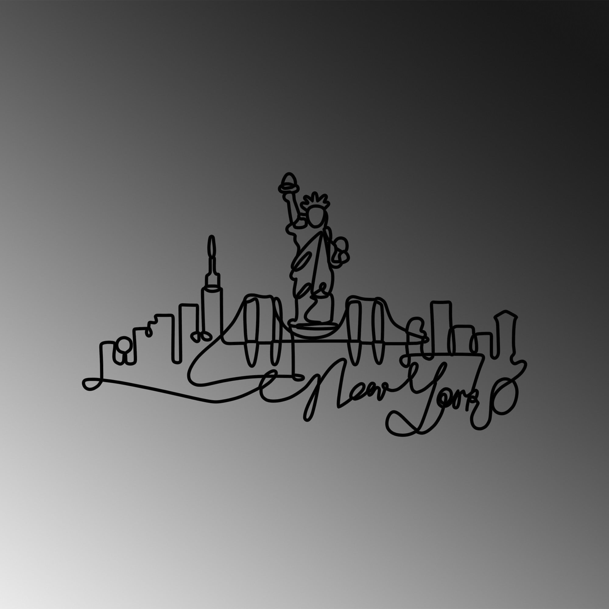 Newyork in Schwarz präsentiert im Onlineshop von KAQTU Design AG. Wanddeko ist von Wallity