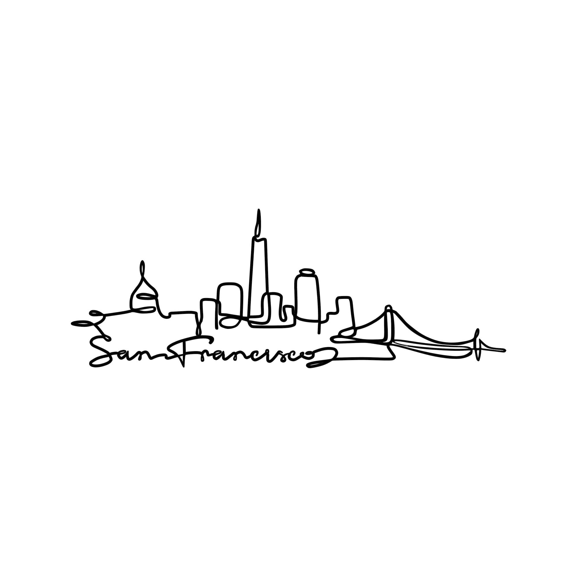 San Francisco in Schwarz präsentiert im Onlineshop von KAQTU Design AG. Wanddeko ist von Wallity