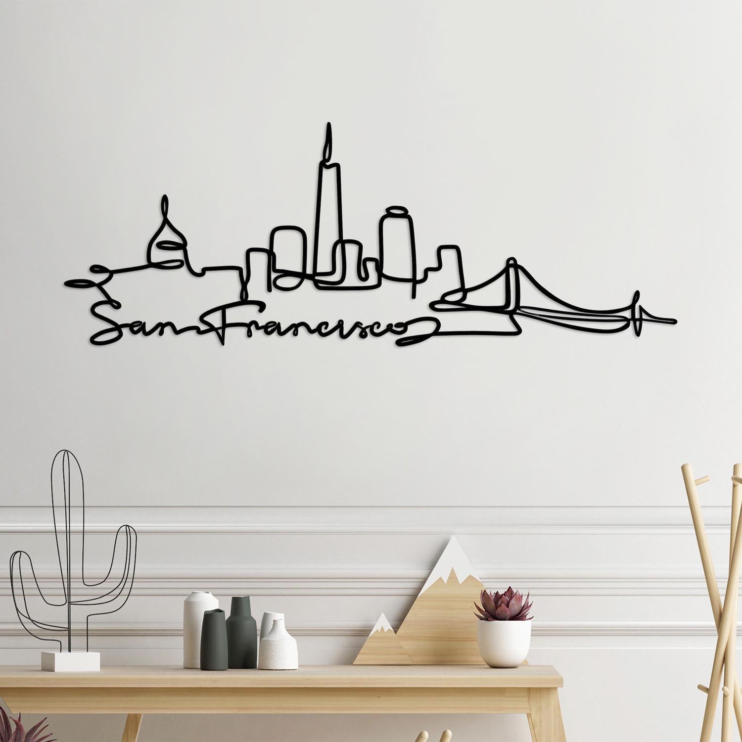 San Francisco in Schwarz präsentiert im Onlineshop von KAQTU Design AG. Wanddeko ist von Wallity