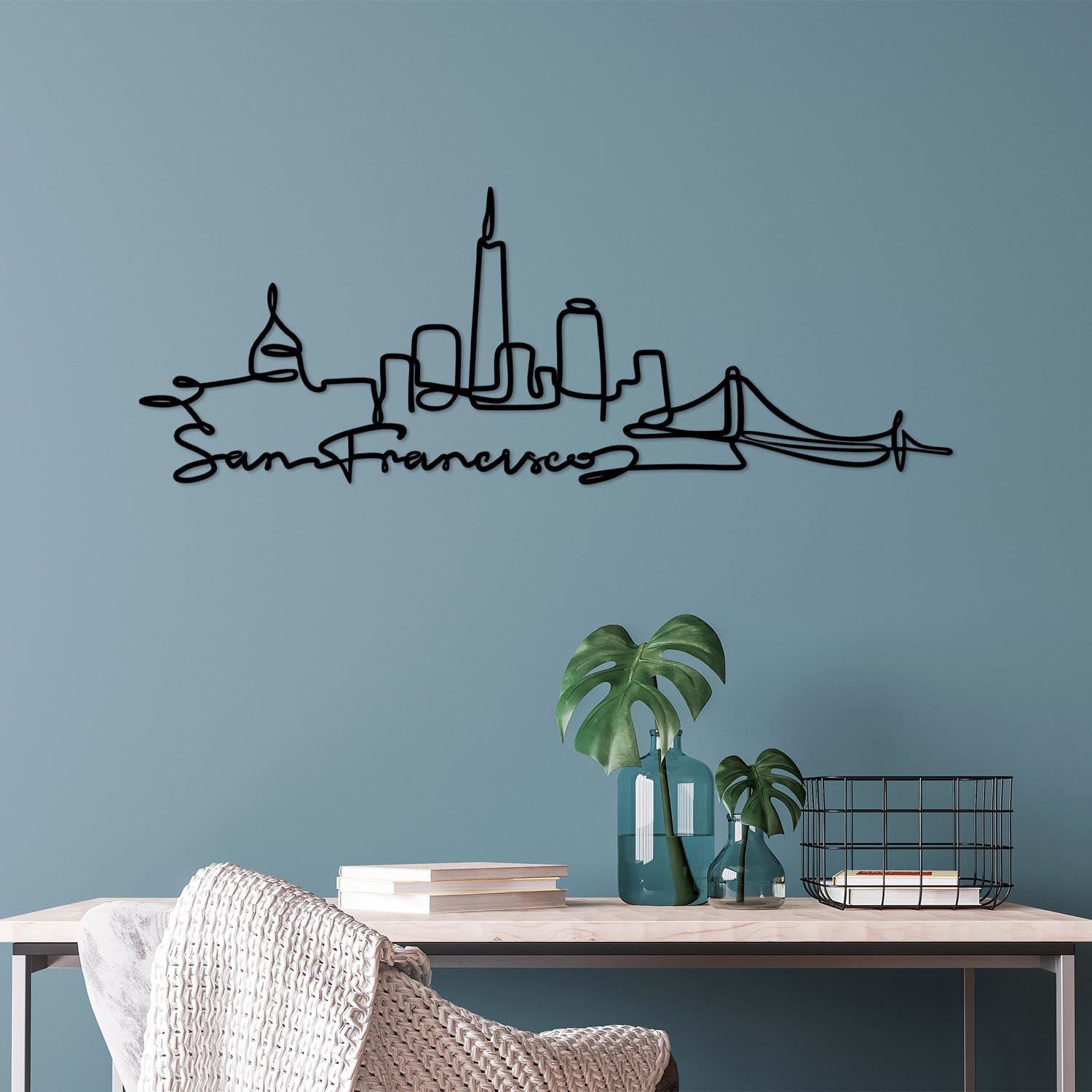San Francisco in Schwarz präsentiert im Onlineshop von KAQTU Design AG. Wanddeko ist von Wallity