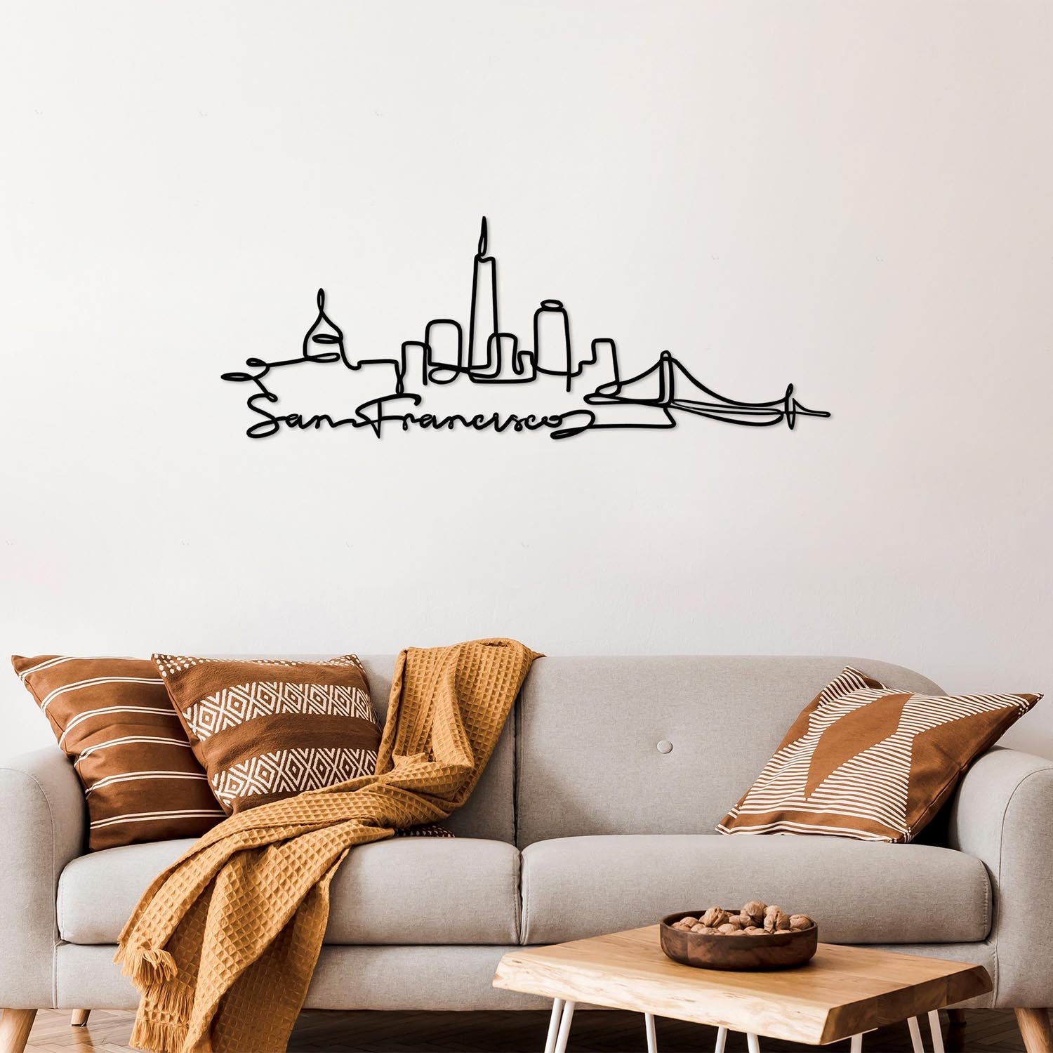 San Francisco in Schwarz präsentiert im Onlineshop von KAQTU Design AG. Wanddeko ist von Wallity