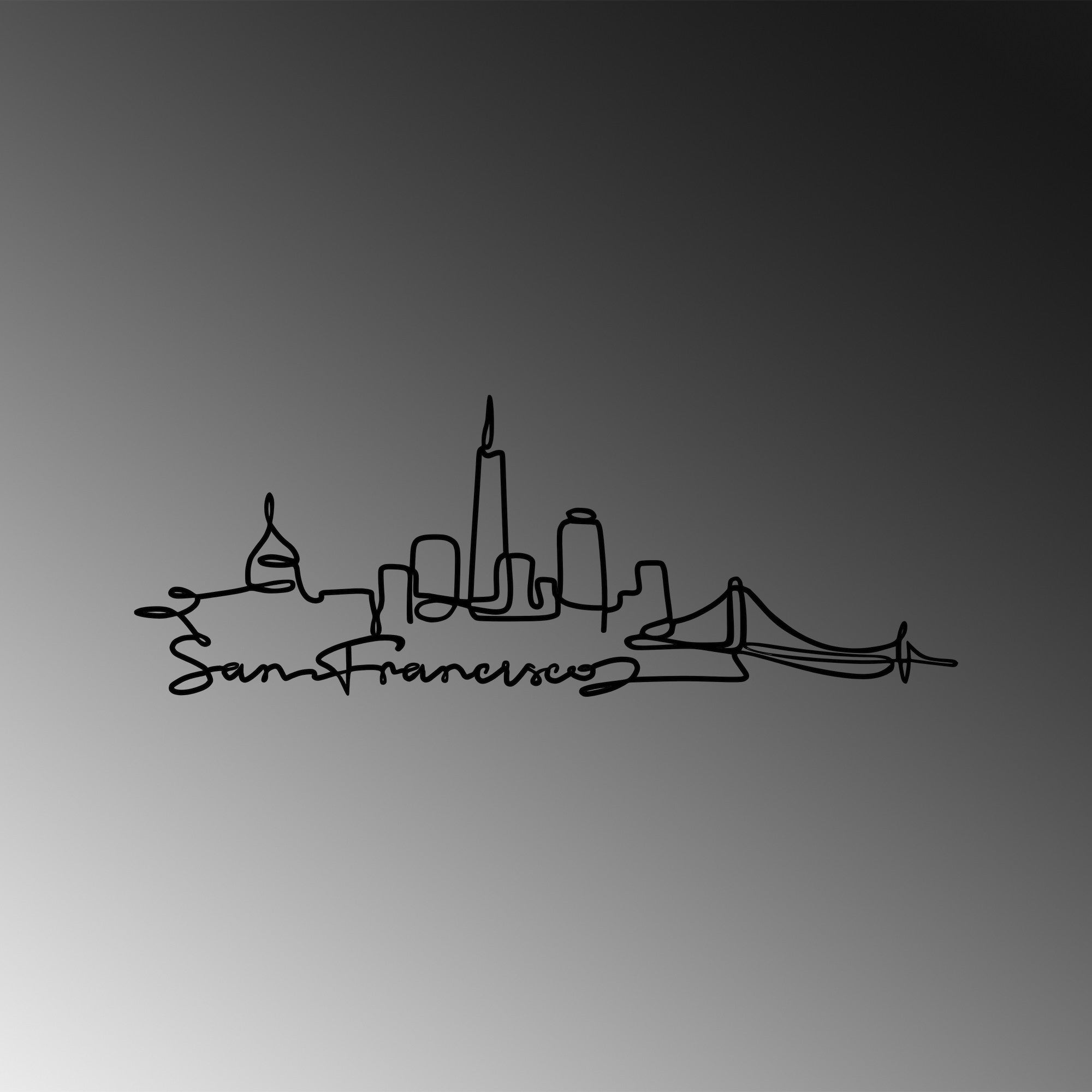San Francisco in Schwarz präsentiert im Onlineshop von KAQTU Design AG. Wanddeko ist von Wallity