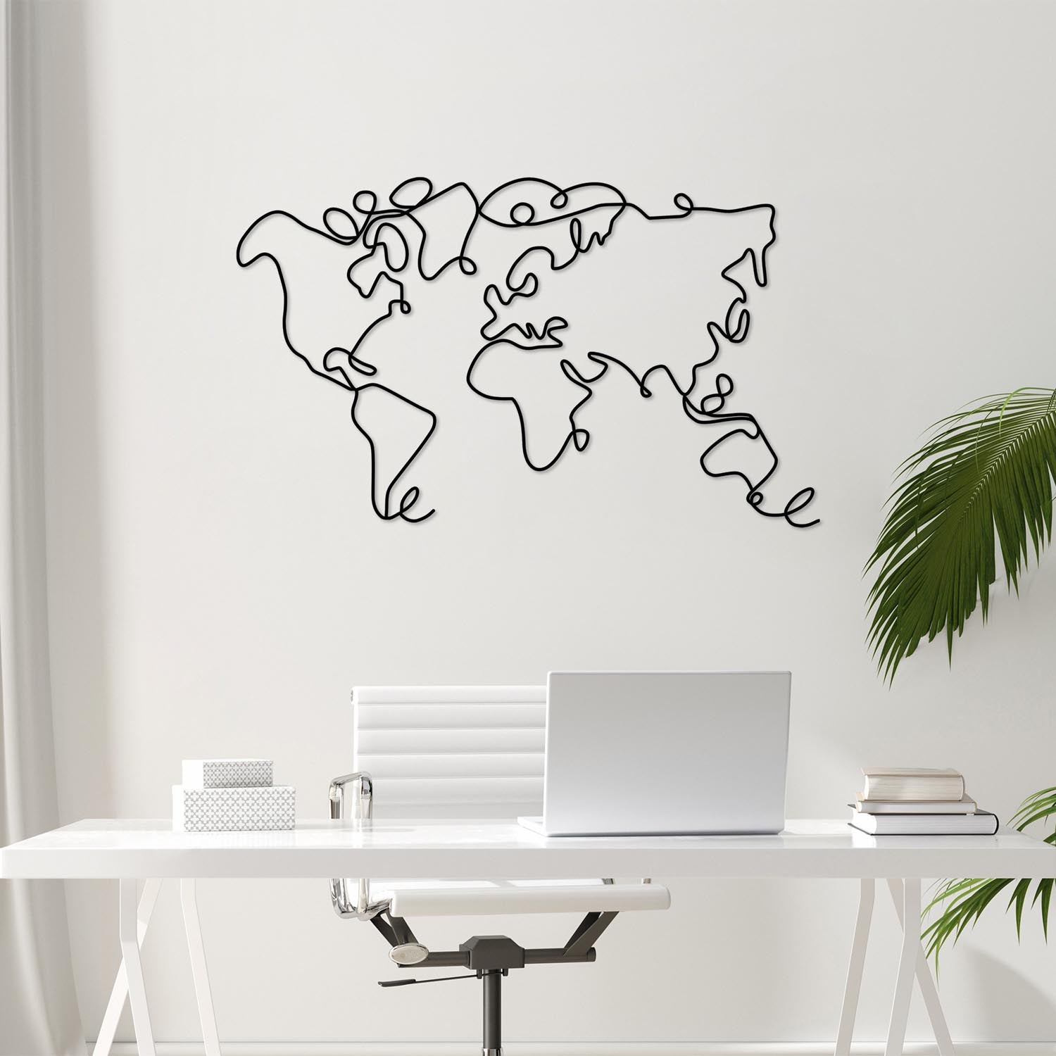 World Map in Schwarz präsentiert im Onlineshop von KAQTU Design AG. Wanddeko ist von Wallity