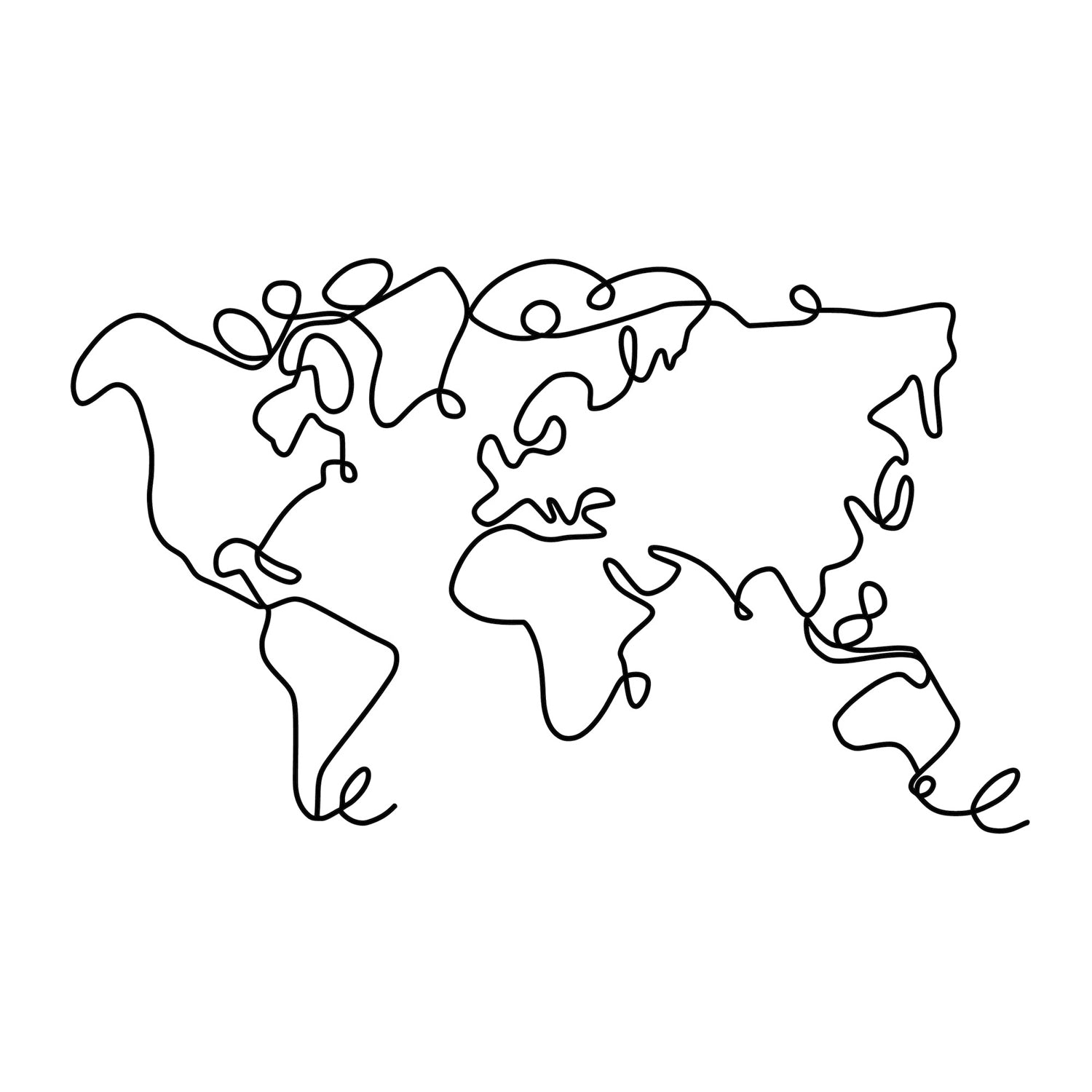 World Map in Schwarz präsentiert im Onlineshop von KAQTU Design AG. Wanddeko ist von Wallity