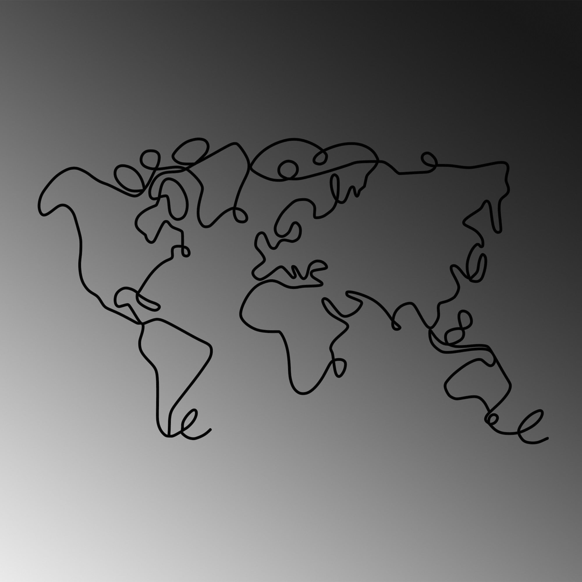 World Map in Schwarz präsentiert im Onlineshop von KAQTU Design AG. Wanddeko ist von Wallity
