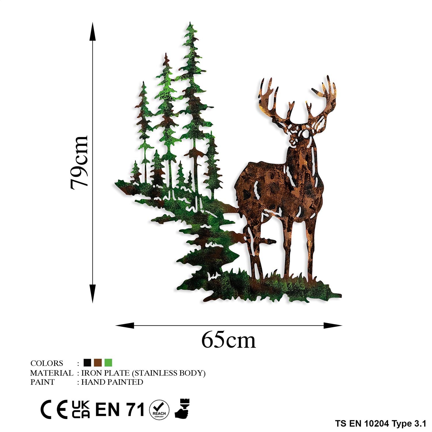 Deer 2 in Mehrfarbig präsentiert im Onlineshop von KAQTU Design AG. Wanddeko ist von Wallity