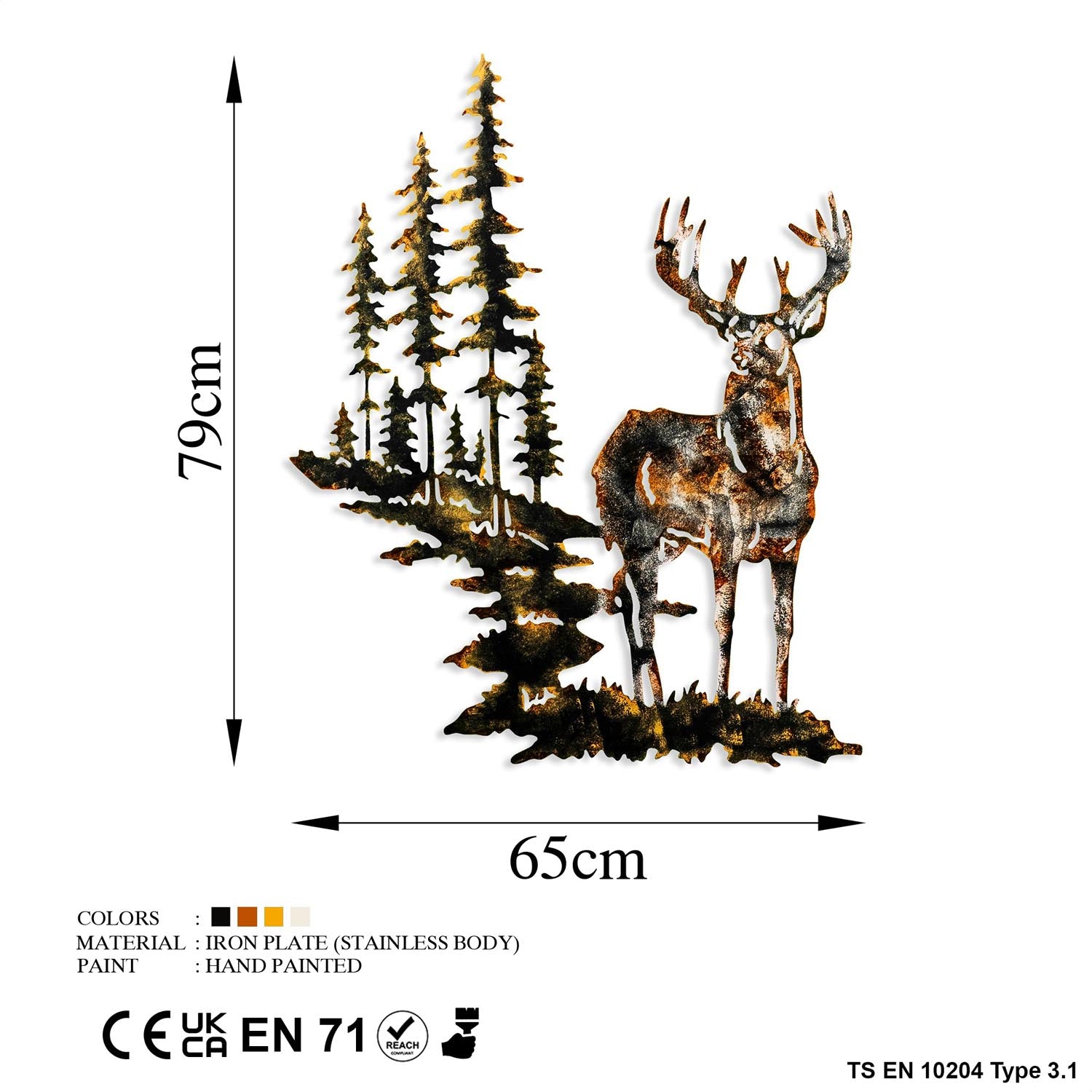 Deer 3 in Mehrfarbig präsentiert im Onlineshop von KAQTU Design AG. Wanddeko ist von Wallity