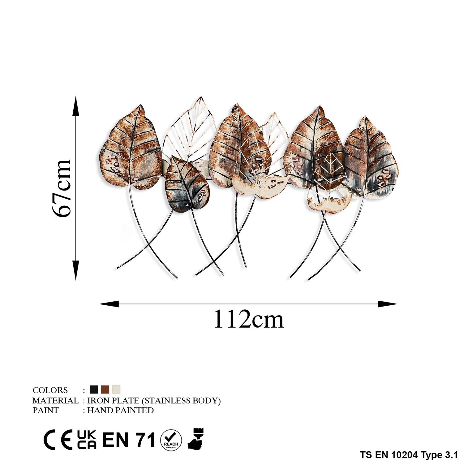 Casting Leaf 2 in Mehrfarbig präsentiert im Onlineshop von KAQTU Design AG. Wanddeko ist von Wallity