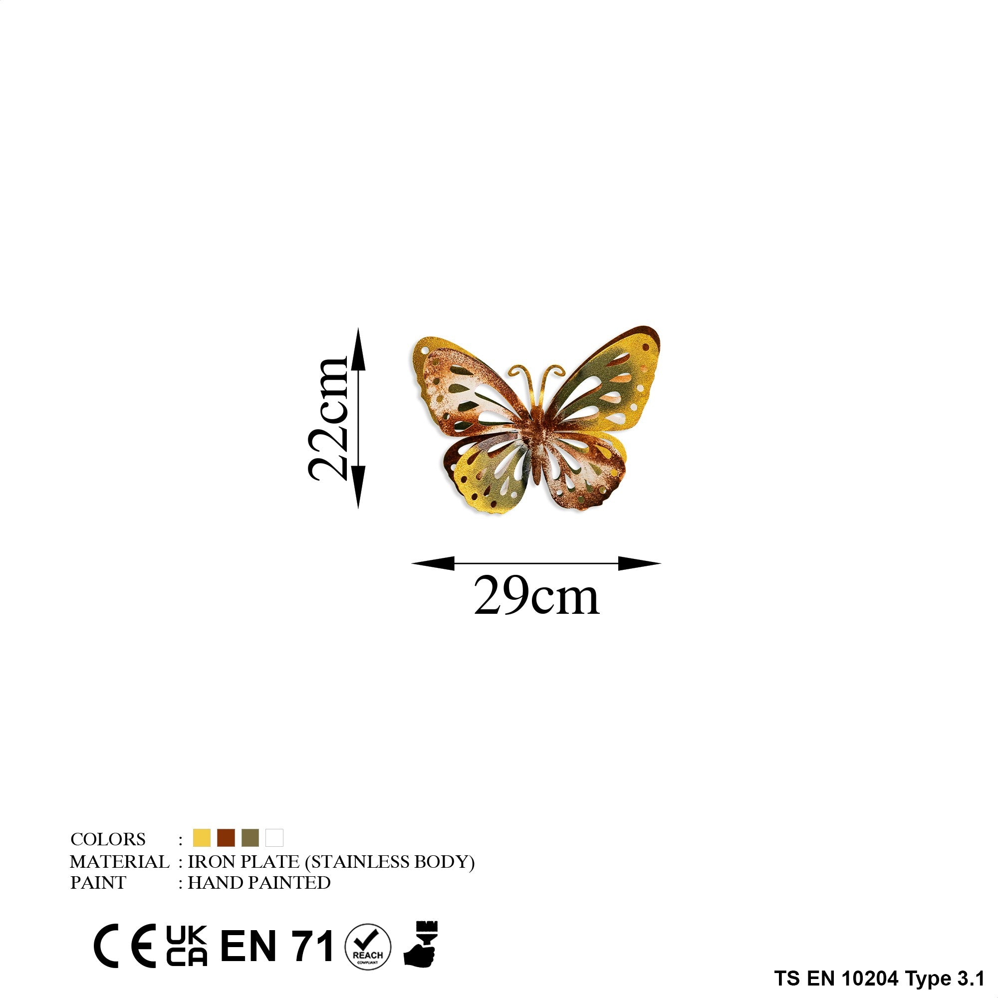 Farfalla 3 in Mehrfarbig präsentiert im Onlineshop von KAQTU Design AG. Wanddeko ist von Wallity