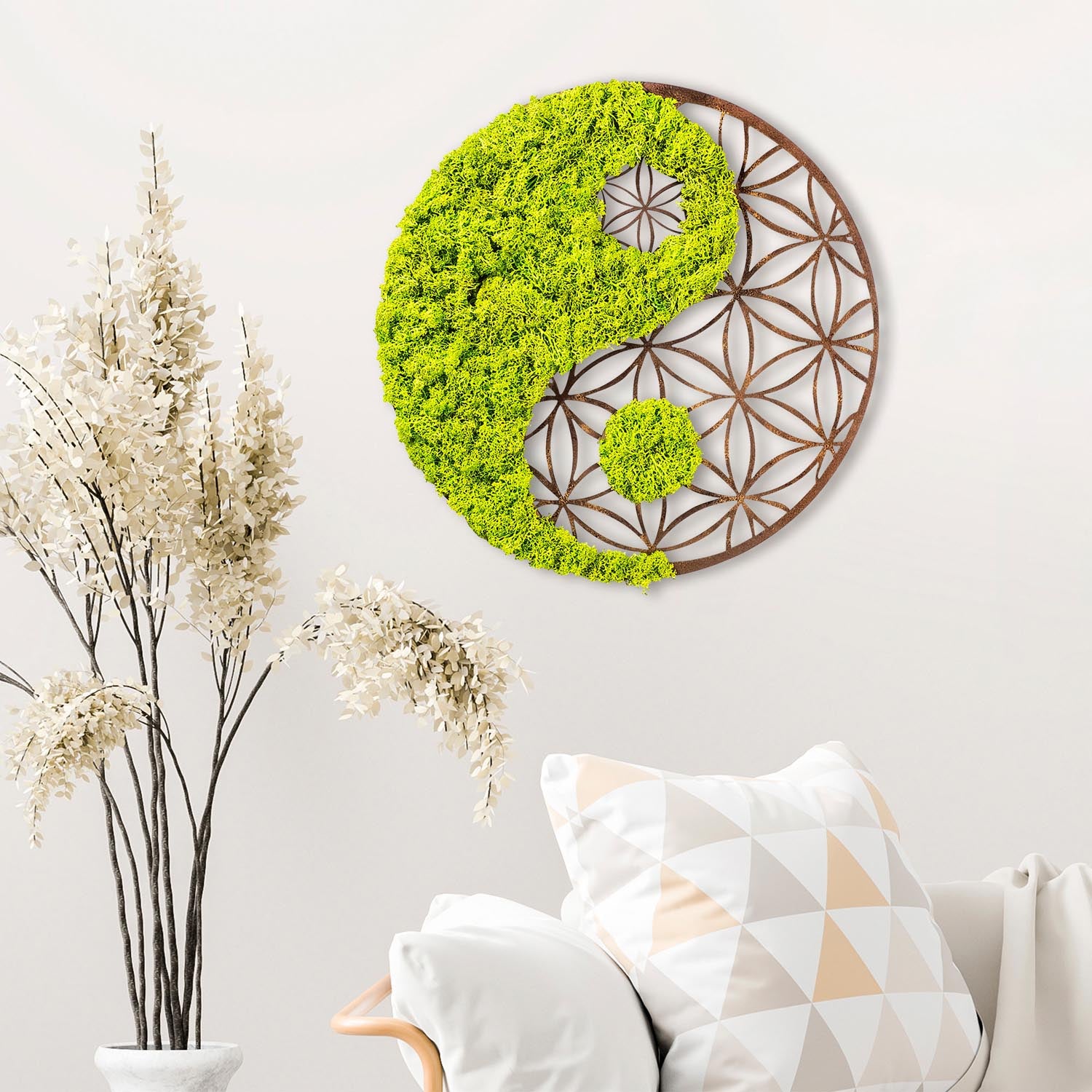 Yin Yang in Grün
 Braun präsentiert im Onlineshop von KAQTU Design AG. Wanddeko ist von Wallity