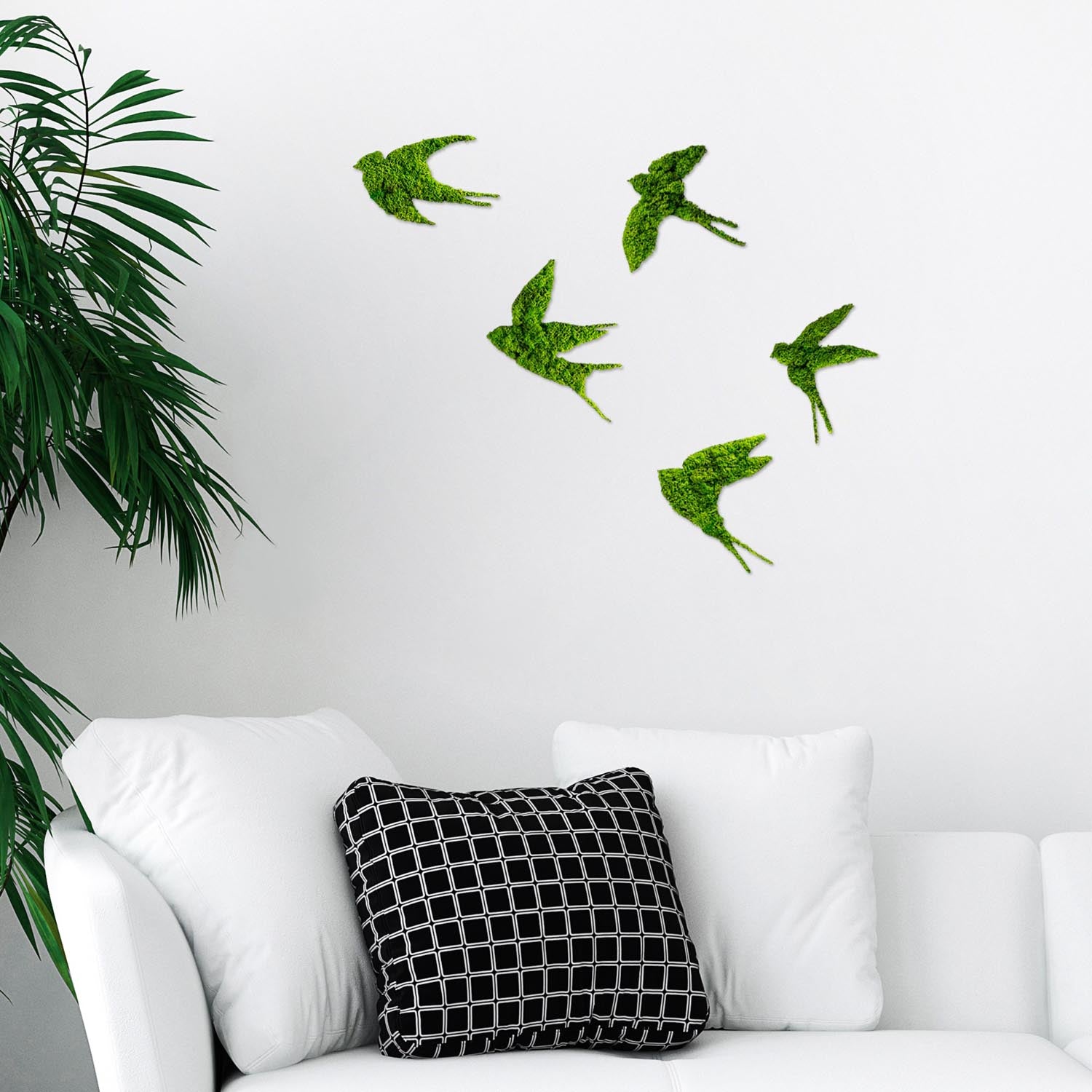 Swallows in Grün präsentiert im Onlineshop von KAQTU Design AG. Wanddeko ist von Wallity