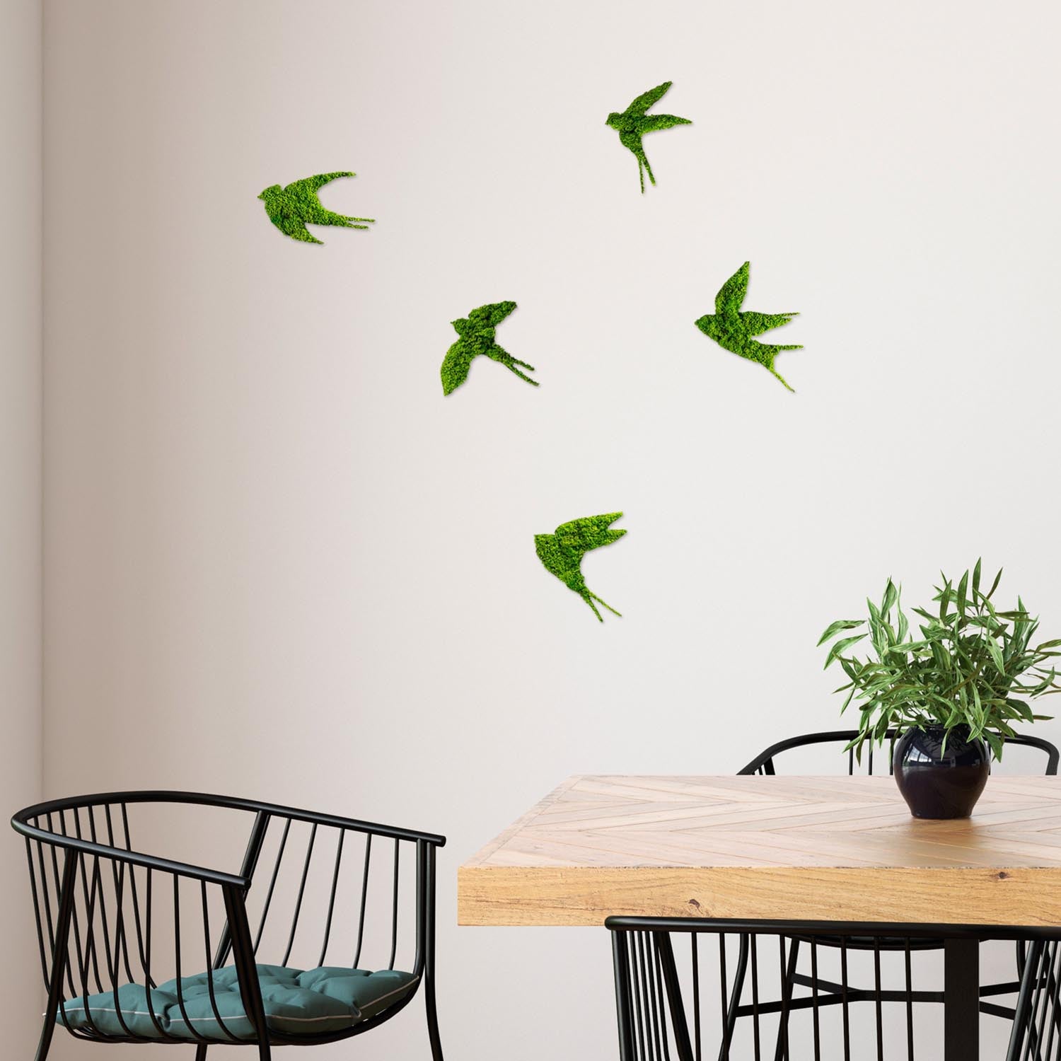 Swallows in Grün präsentiert im Onlineshop von KAQTU Design AG. Wanddeko ist von Wallity