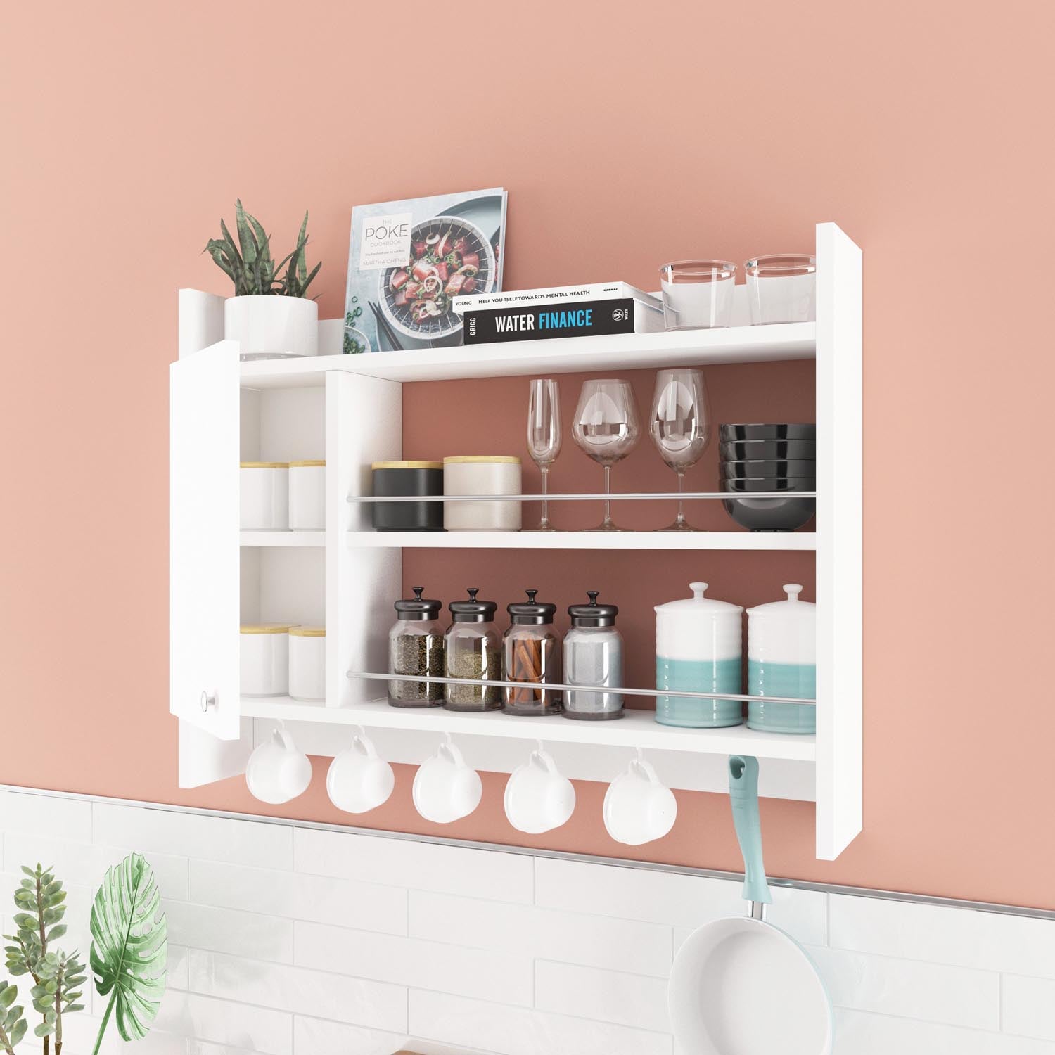 Knerr - White in Weiss präsentiert im Onlineshop von KAQTU Design AG. Wandregal ist von Hanah Home