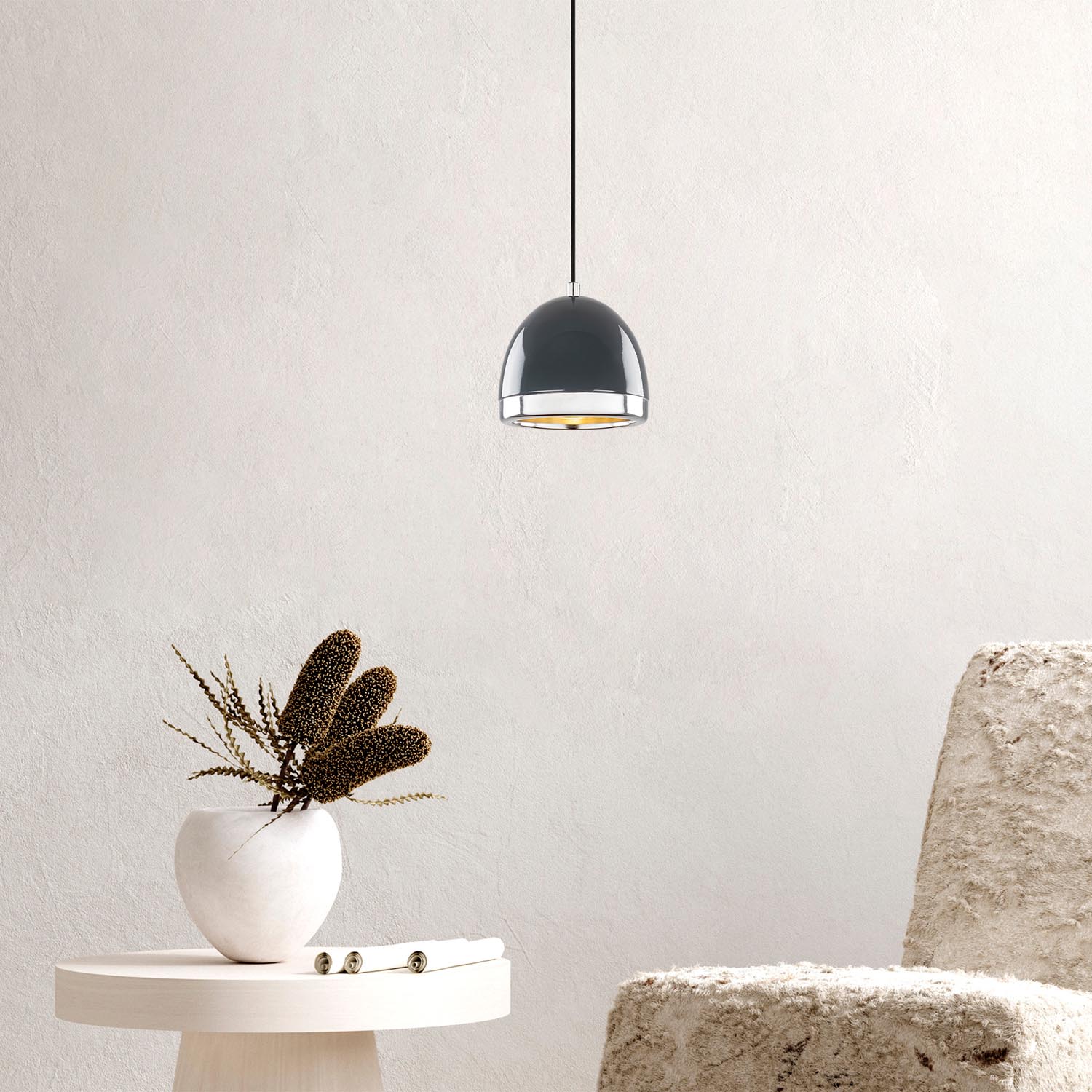 Mugo - 10655 in Anthrazit Gold präsentiert im Onlineshop von KAQTU Design AG. Pendelleuchte ist von Opviq
