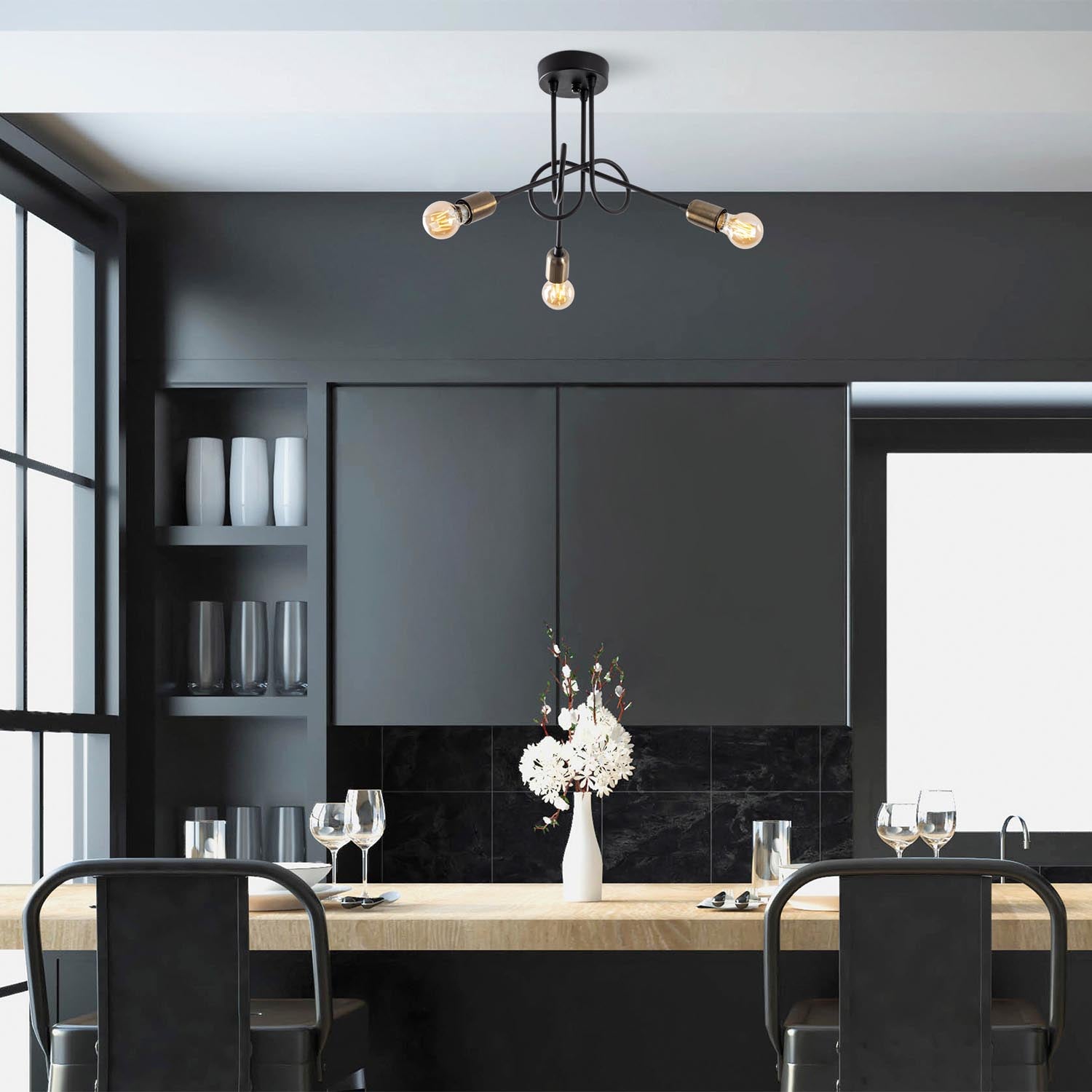 Viraj - 10875 in Schwarz Antiquität präsentiert im Onlineshop von KAQTU Design AG. Deckenleuchte ist von Opviq