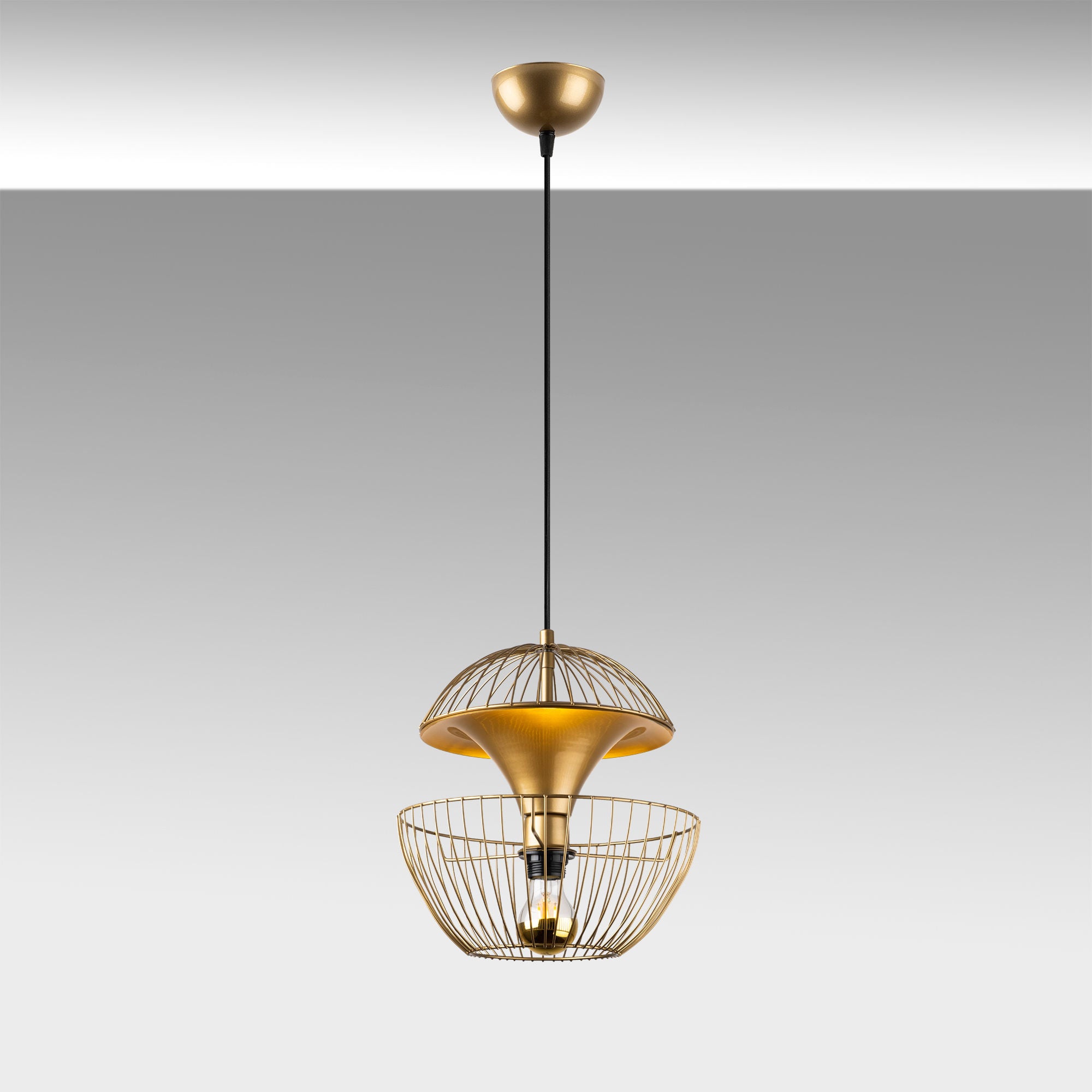 Telmander - 11410 in Glänzendes Gold präsentiert im Onlineshop von KAQTU Design AG. Pendelleuchte ist von Opviq