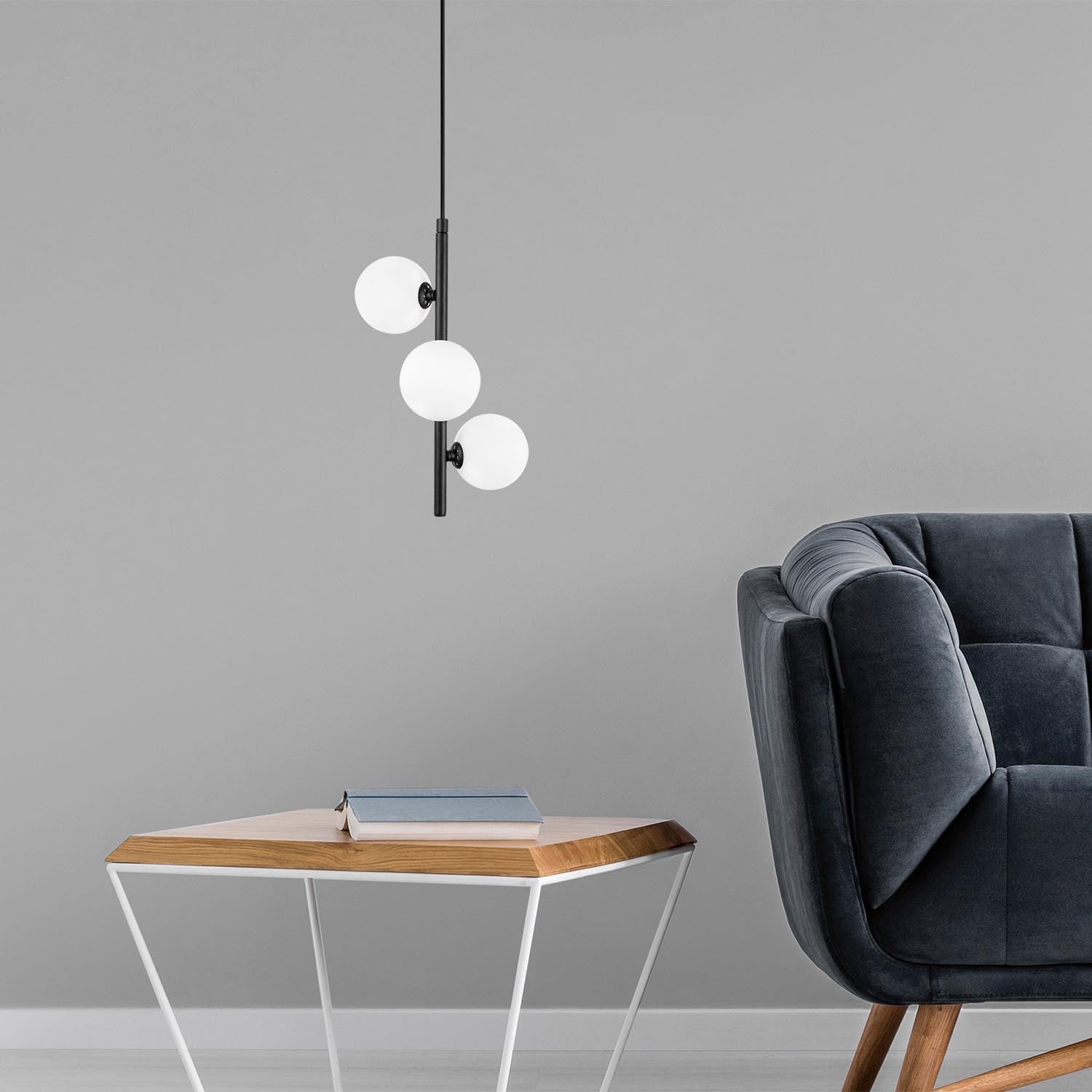 Domino - 11047 in Schwarz Weiss präsentiert im Onlineshop von KAQTU Design AG. Pendelleuchte ist von Opviq