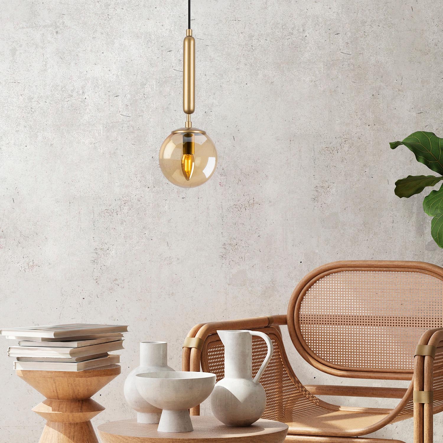 King - 11453 in Gold präsentiert im Onlineshop von KAQTU Design AG. Pendelleuchte ist von Opviq