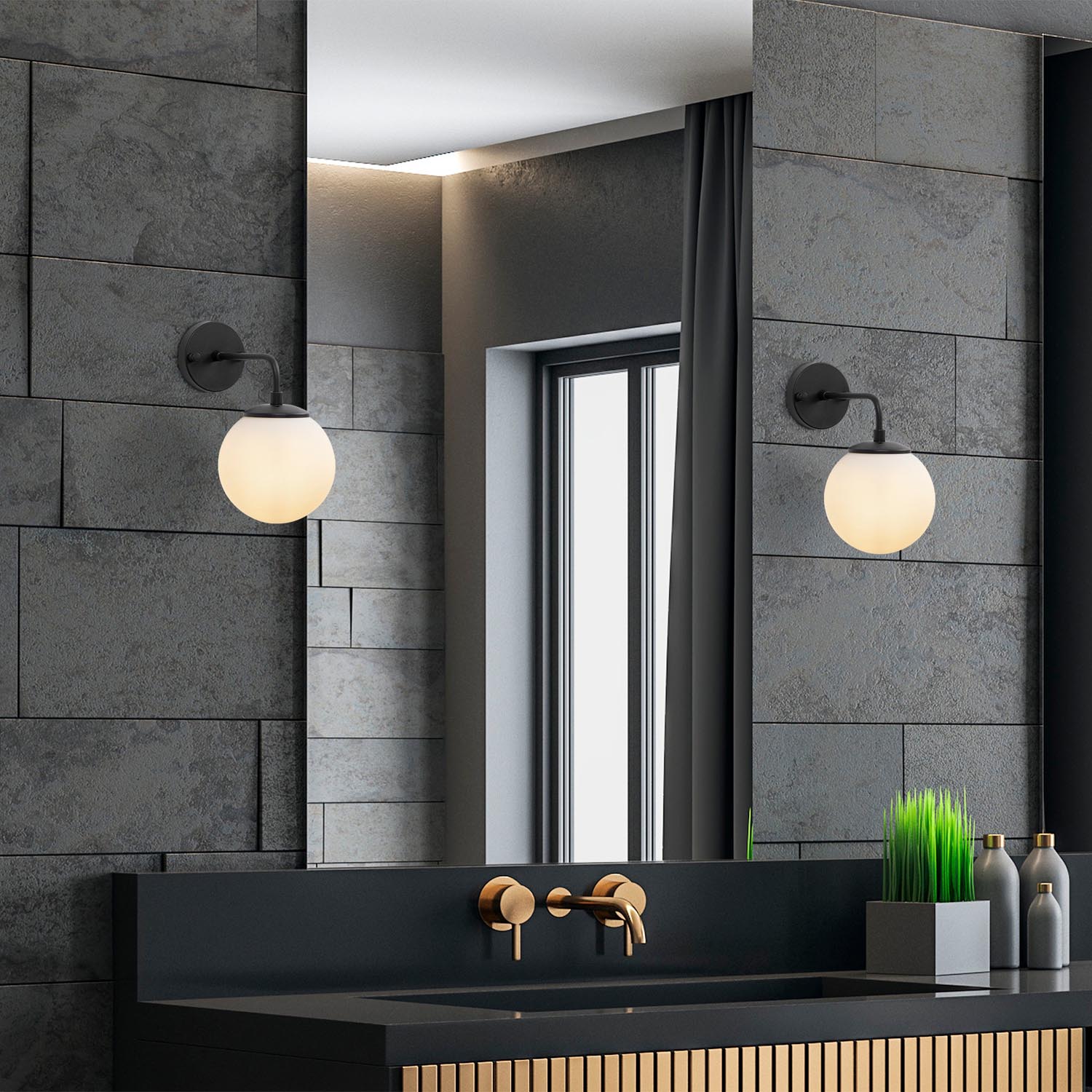 Viran - 10905 in Schwarz
 Creme präsentiert im Onlineshop von KAQTU Design AG. Wandleuchte ist von Opviq