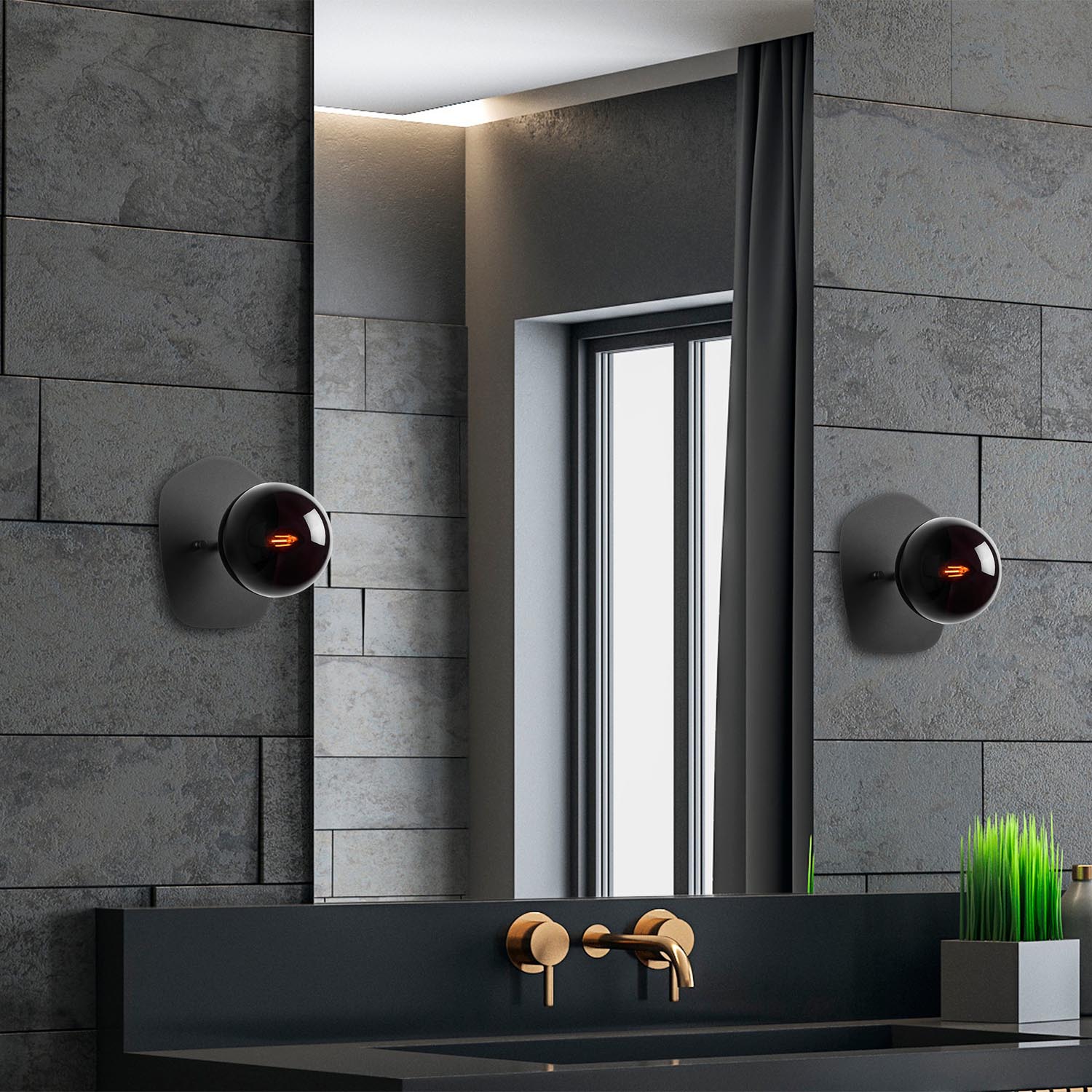 Well - 11675 in Schwarz präsentiert im Onlineshop von KAQTU Design AG. Wandleuchte ist von Opviq