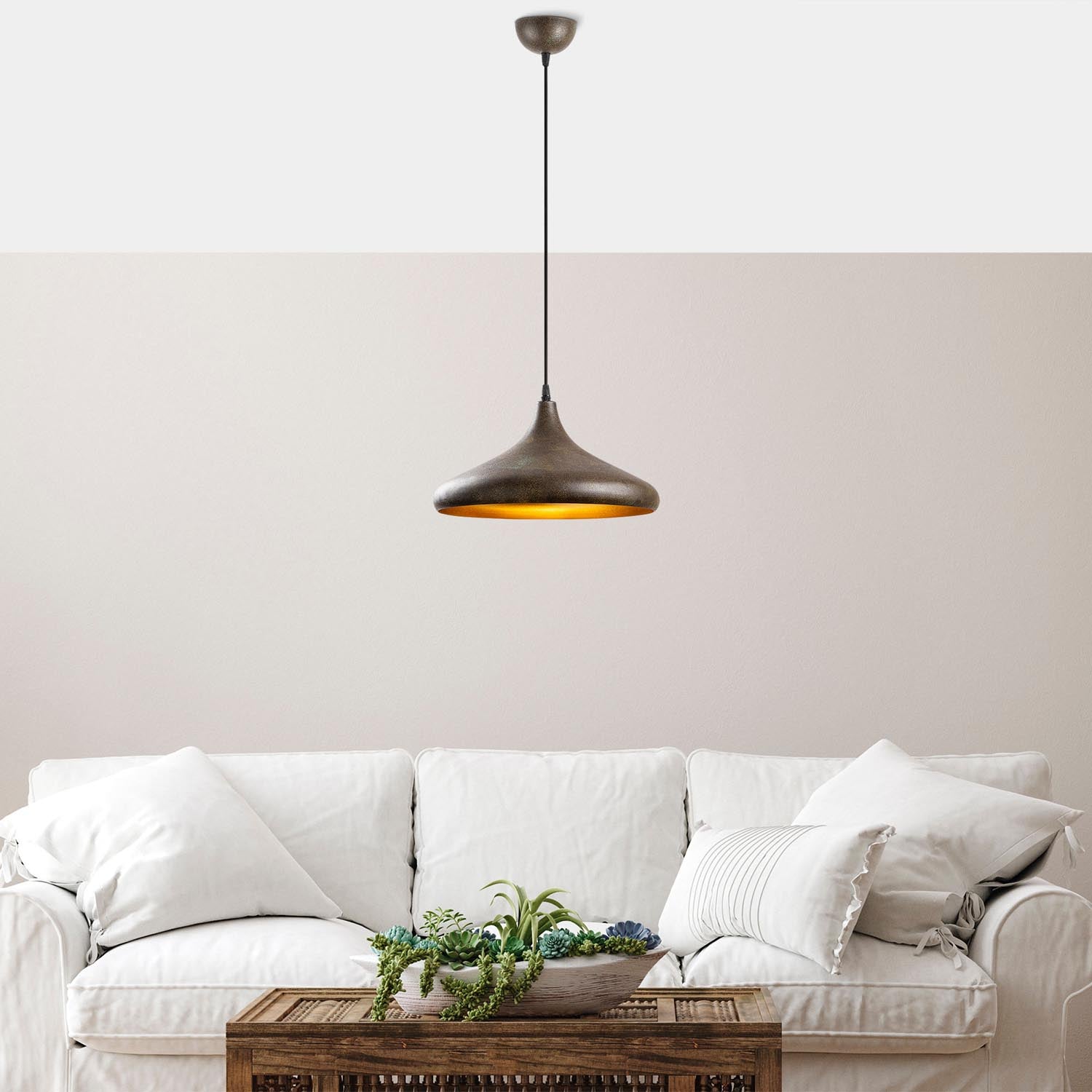 Barek - 11544 in Patina präsentiert im Onlineshop von KAQTU Design AG. Pendelleuchte ist von Opviq