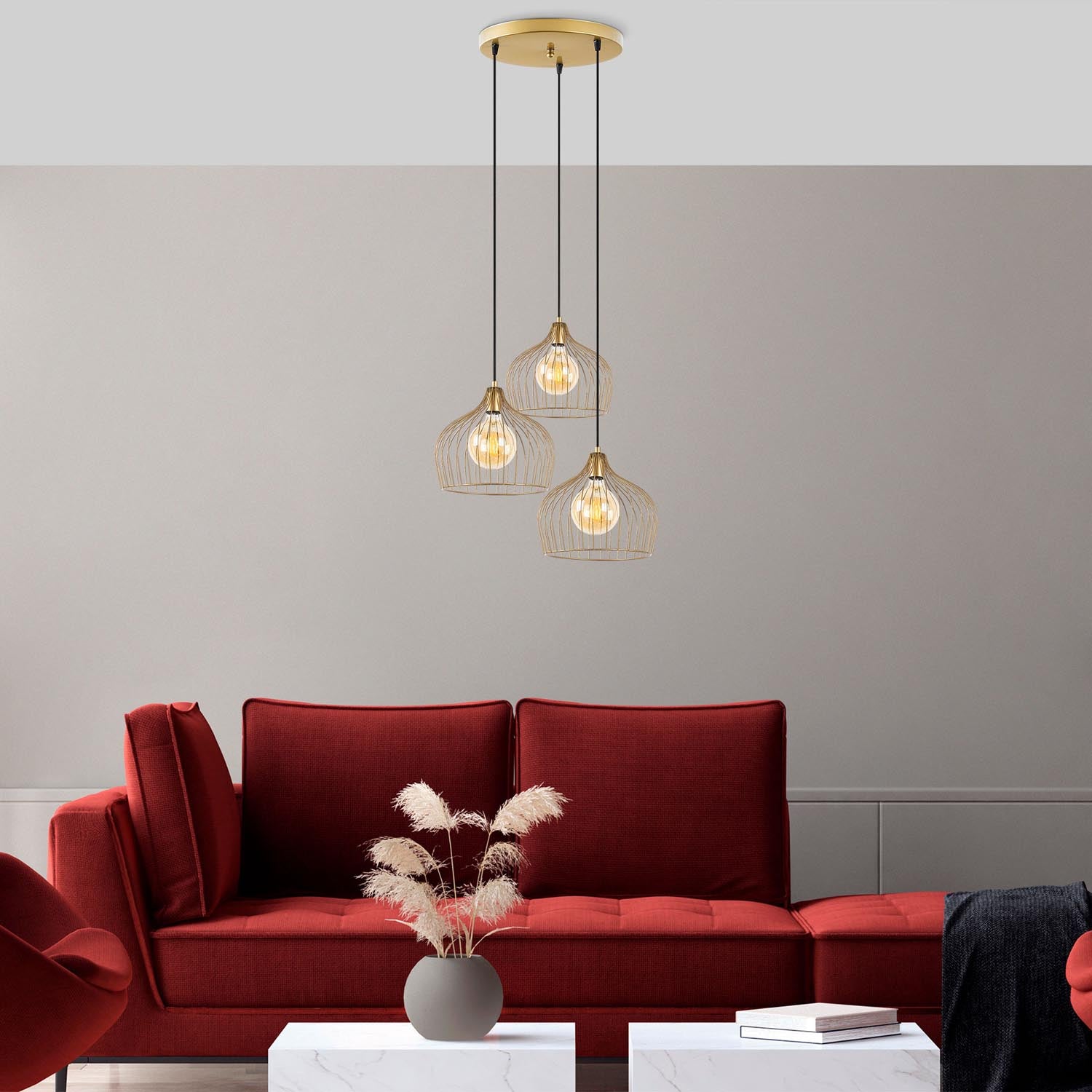 Bek - 11381 in Glänzendes Gold präsentiert im Onlineshop von KAQTU Design AG. Pendelleuchte ist von Opviq
