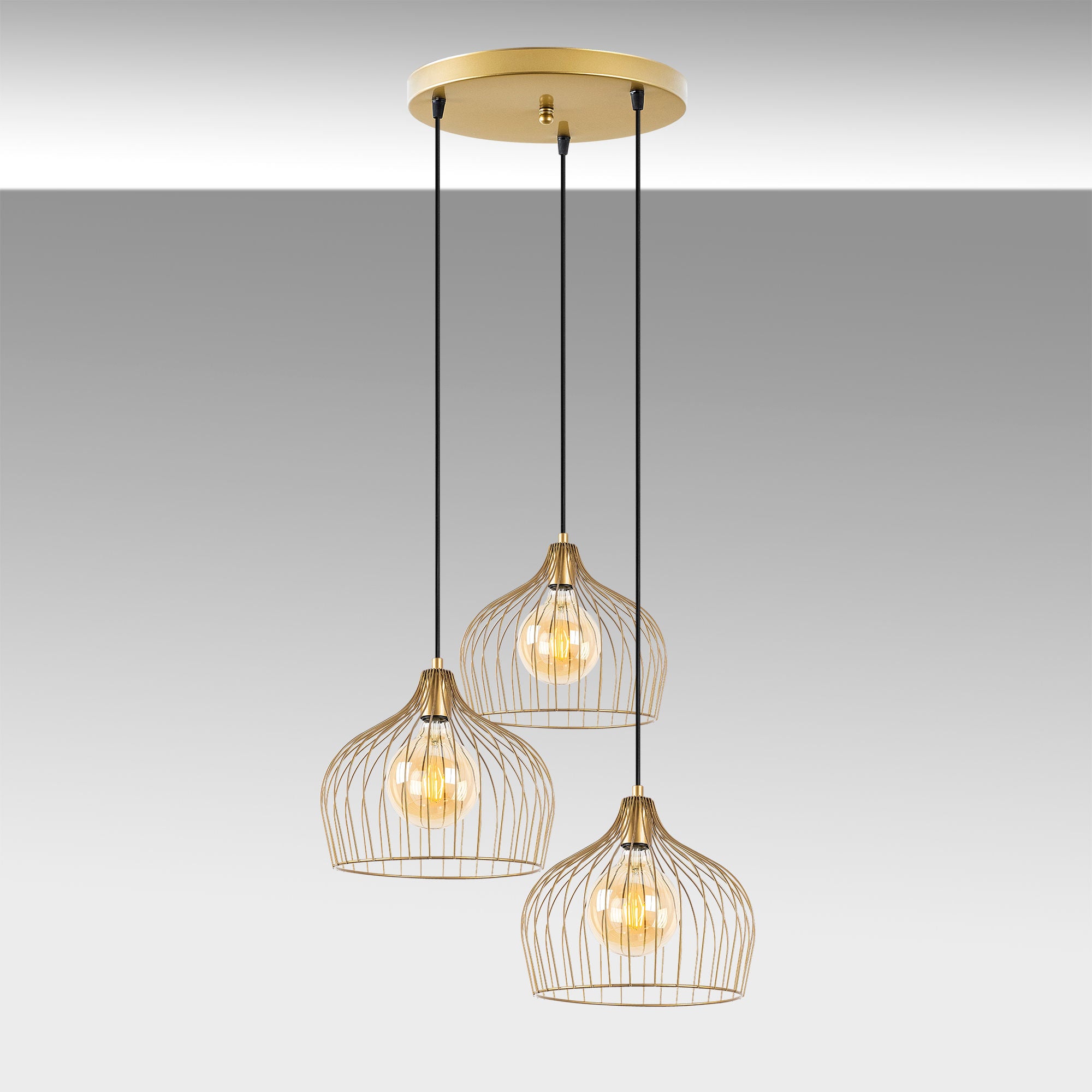 Bek - 11381 in Glänzendes Gold präsentiert im Onlineshop von KAQTU Design AG. Pendelleuchte ist von Opviq