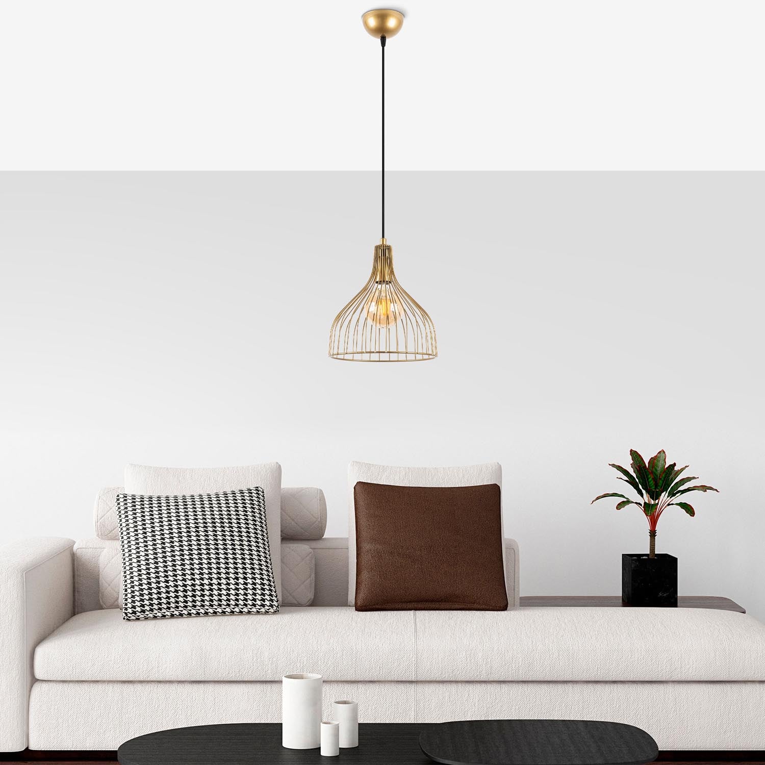 Cafu - 11566 in Glänzendes Gold präsentiert im Onlineshop von KAQTU Design AG. Pendelleuchte ist von Opviq