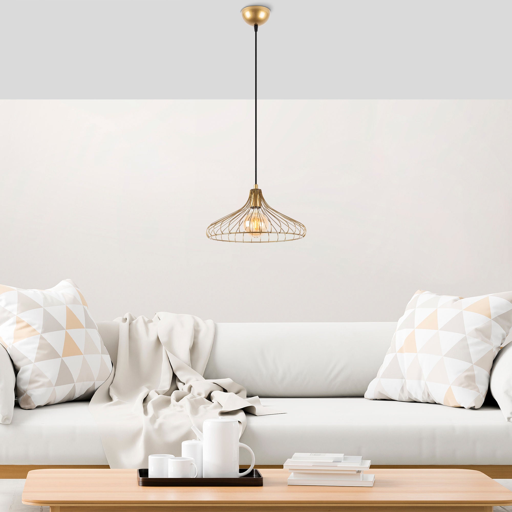 DEPAY-11251 in Glänzendes Gold präsentiert im Onlineshop von KAQTU Design AG. Pendelleuchte ist von Opviq