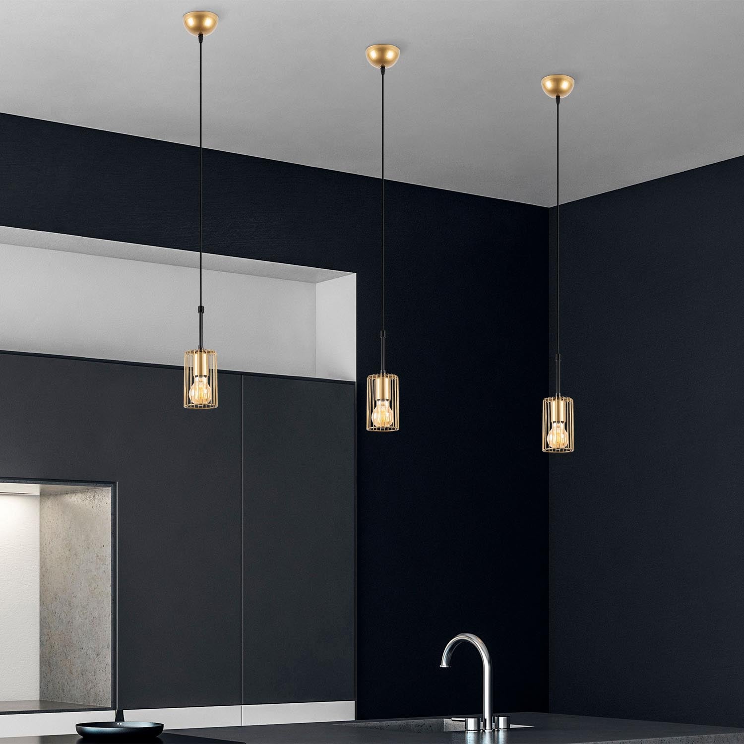 Kemtel - 11846 in Glänzendes Gold präsentiert im Onlineshop von KAQTU Design AG. Pendelleuchte ist von Opviq