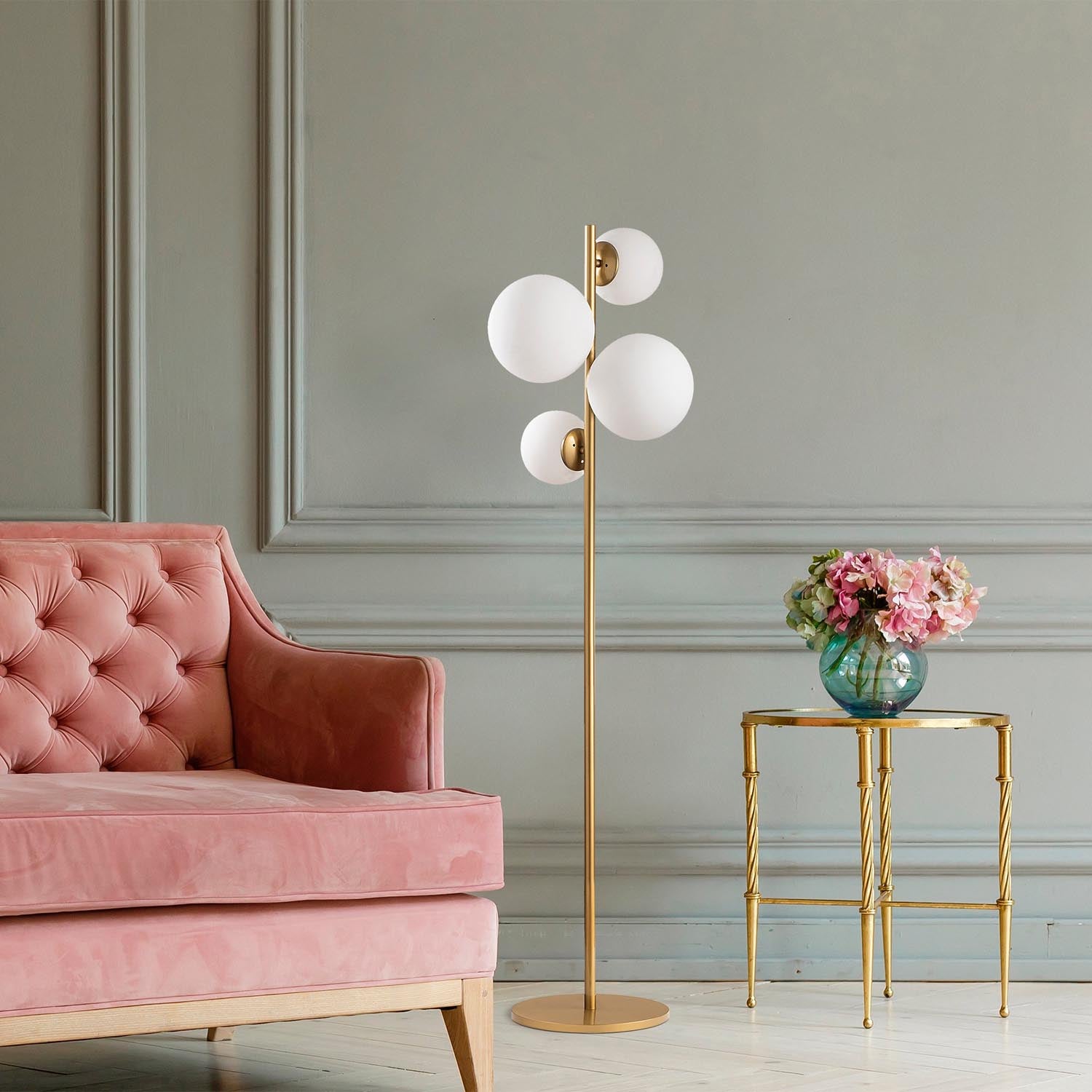 Fazli - 10523 in Gold präsentiert im Onlineshop von KAQTU Design AG. Stehleuchte ist von Opviq