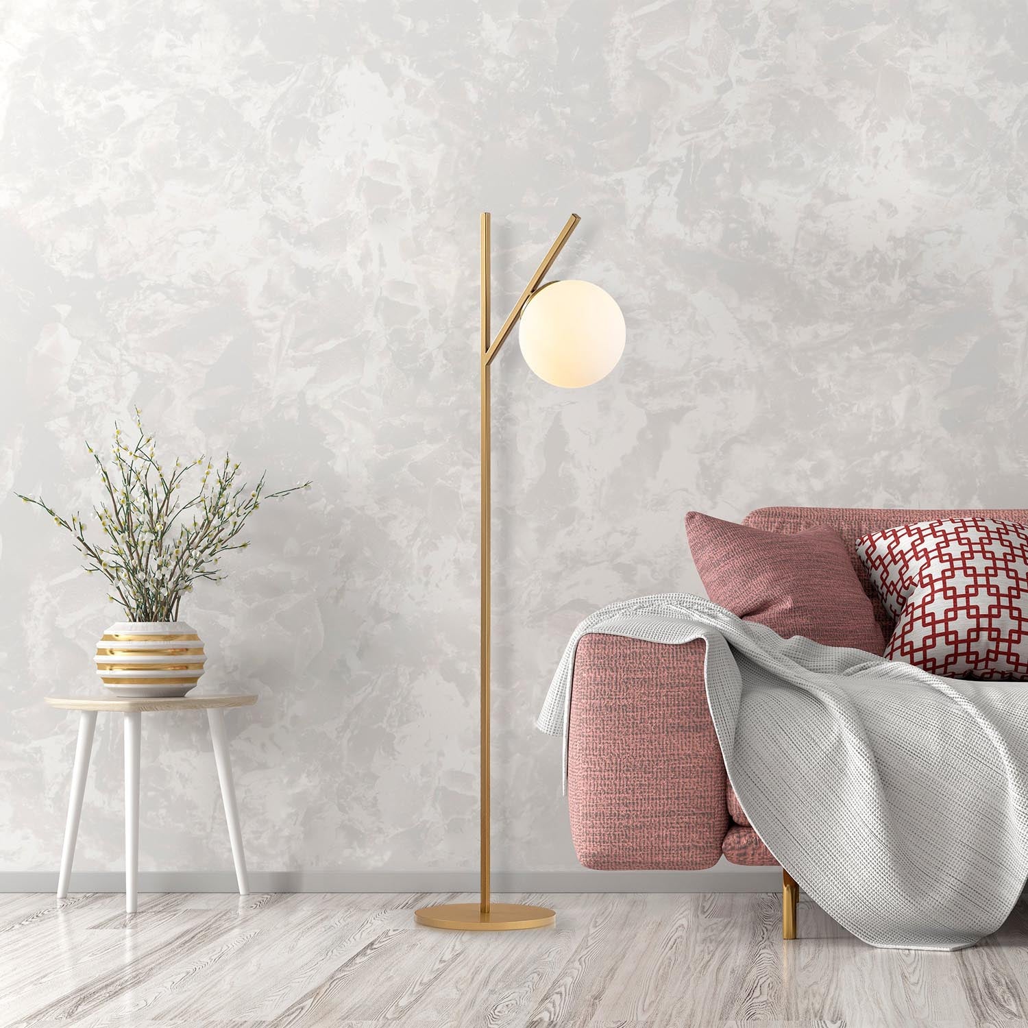 Fork - 13028 in Gold präsentiert im Onlineshop von KAQTU Design AG. Stehleuchte ist von Opviq