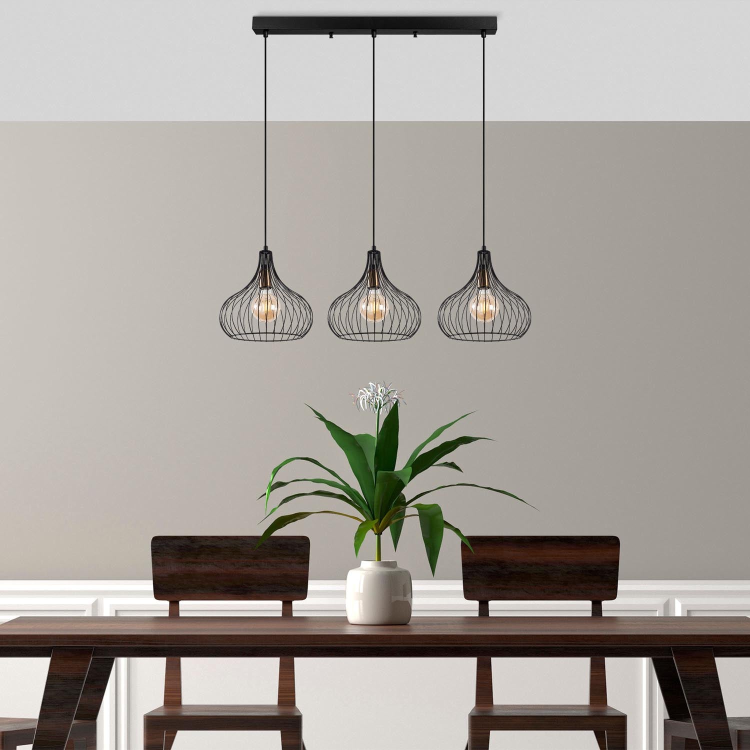 Teldamla - 11910 in Schwarz Antiquität präsentiert im Onlineshop von KAQTU Design AG. Pendelleuchte ist von Opviq