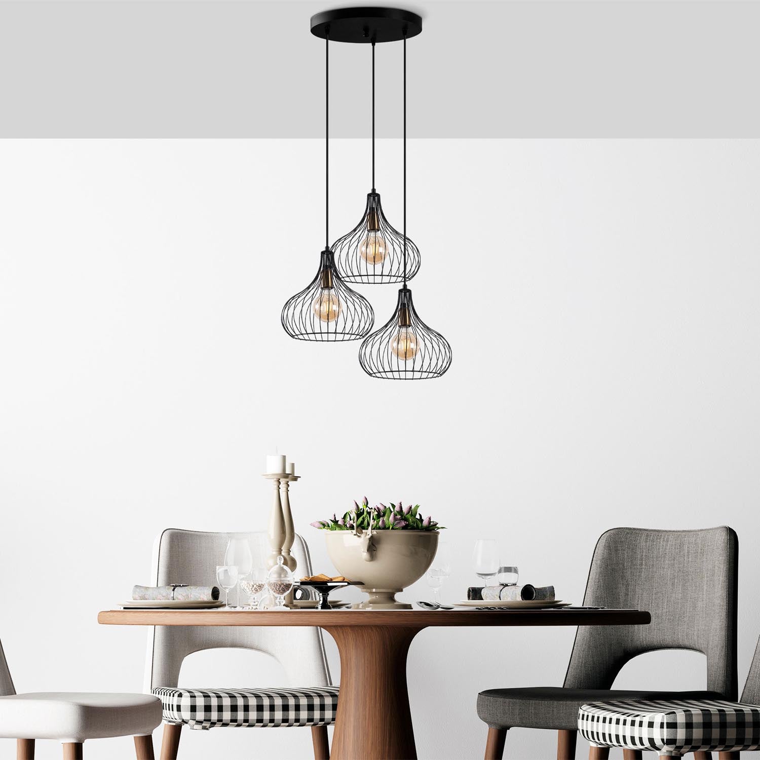 Teldamla - 11915 in Schwarz Antiquität präsentiert im Onlineshop von KAQTU Design AG. Pendelleuchte ist von Opviq