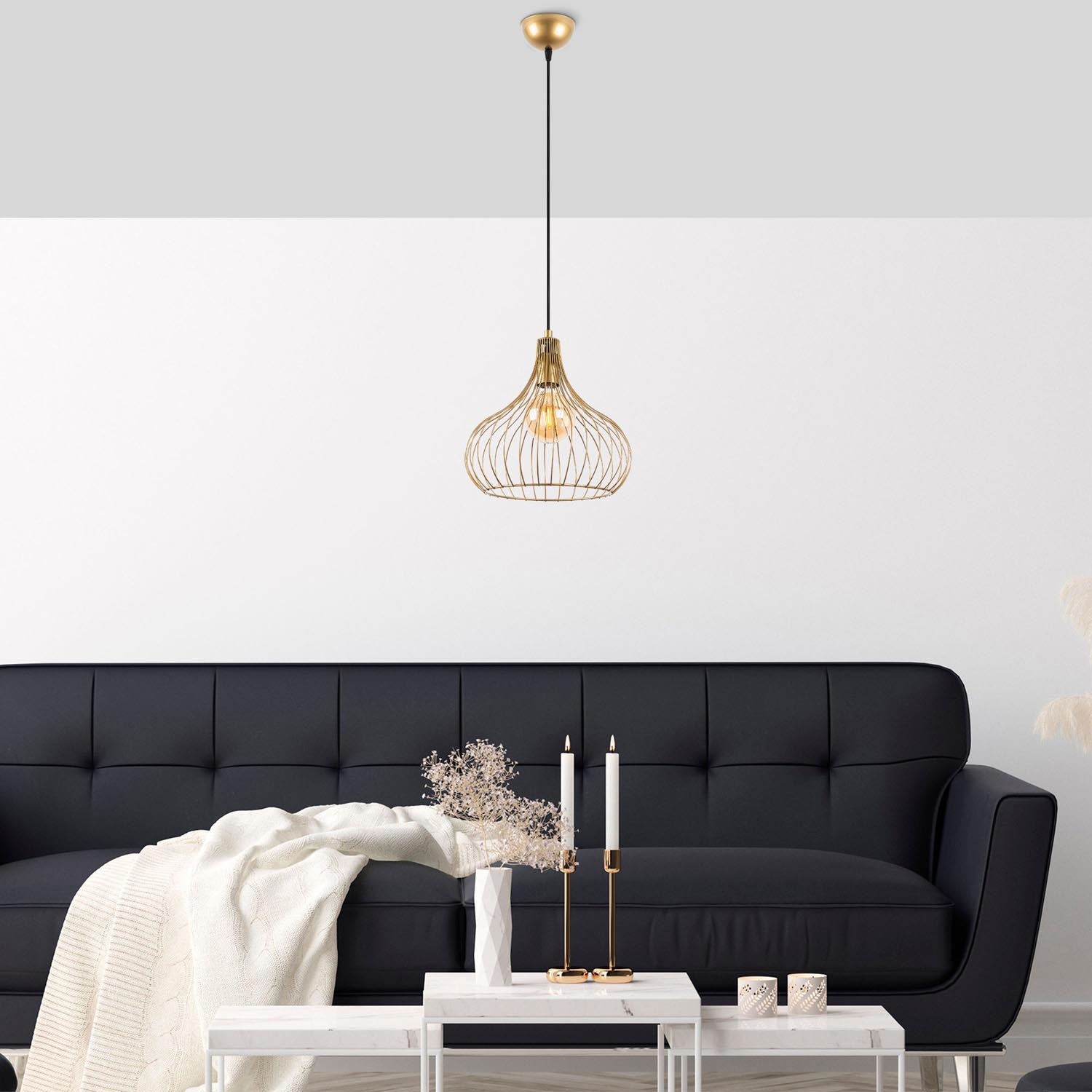 Teldamla - 11920 in Glänzendes Gold präsentiert im Onlineshop von KAQTU Design AG. Pendelleuchte ist von Opviq