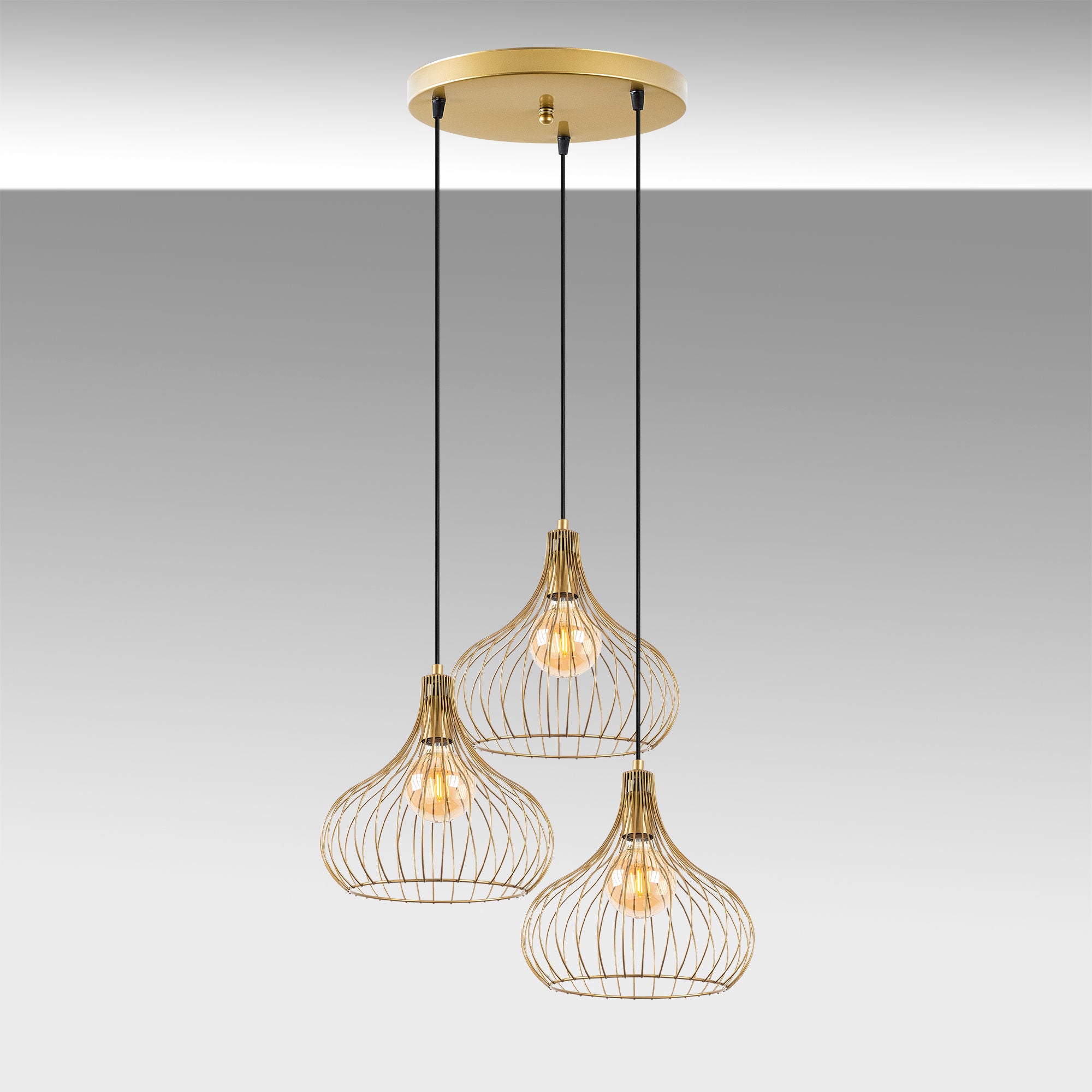 Teldamla - 11930 in Glänzendes Gold präsentiert im Onlineshop von KAQTU Design AG. Pendelleuchte ist von Opviq