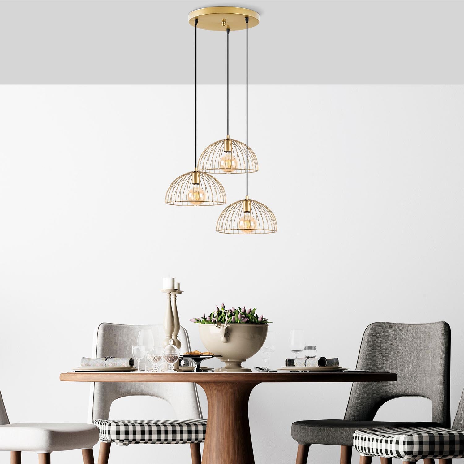 Telkure - 12000 in Glänzendes Gold präsentiert im Onlineshop von KAQTU Design AG. Pendelleuchte ist von Opviq