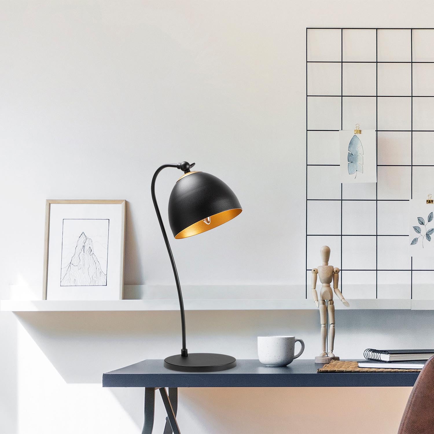 Acuka12295 in Schwarz Gold präsentiert im Onlineshop von KAQTU Design AG. Tischleuchte ist von Opviq