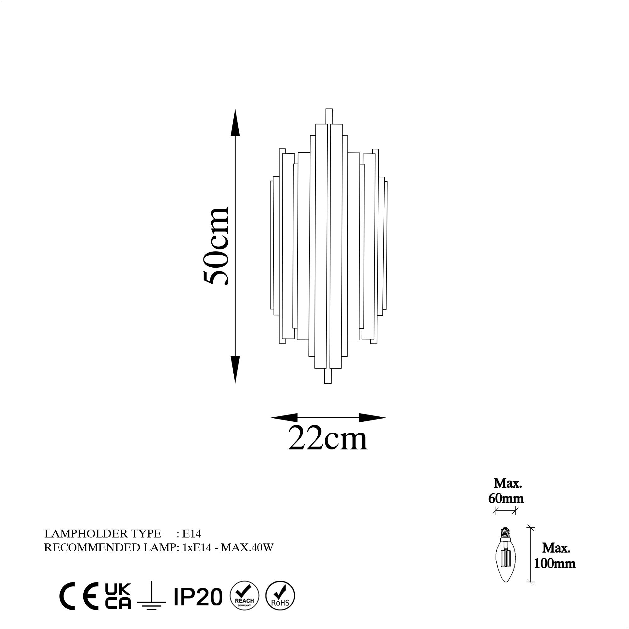 Reis - 13342 in Chrome präsentiert im Onlineshop von KAQTU Design AG. Wandleuchte ist von Opviq