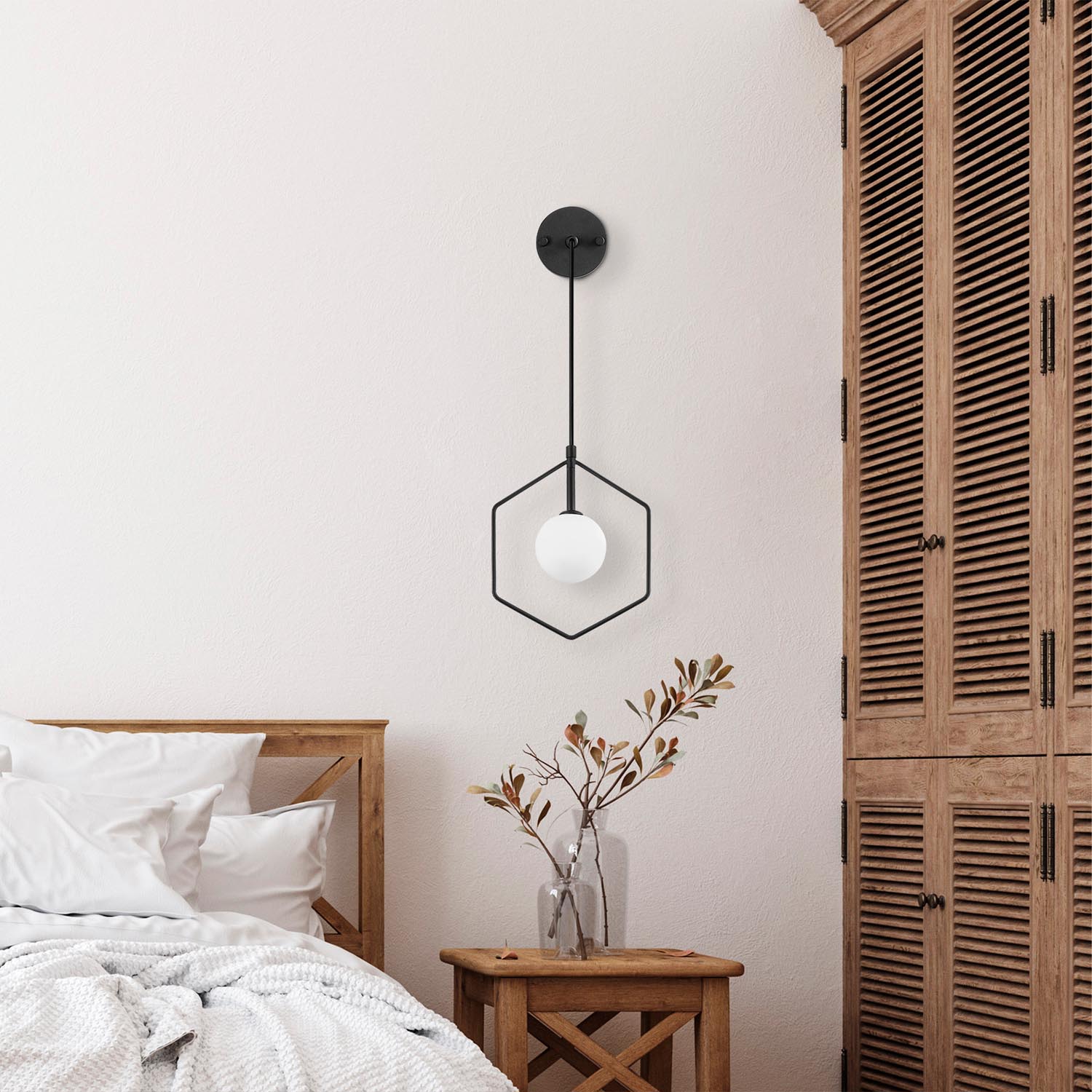 Geometri - 11105 in Schwarz Weiss präsentiert im Onlineshop von KAQTU Design AG. Wandleuchte ist von Opviq