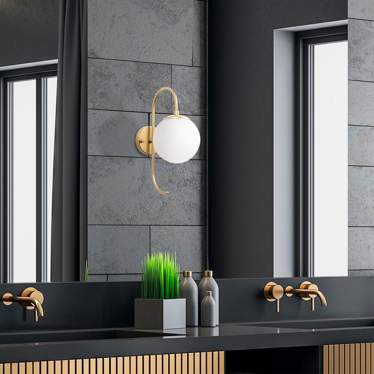 Jewel Wandleuchte - Glänzendes Gold in Glänzendes Gold präsentiert im Onlineshop von KAQTU Design AG. Wandleuchte ist von Opviq