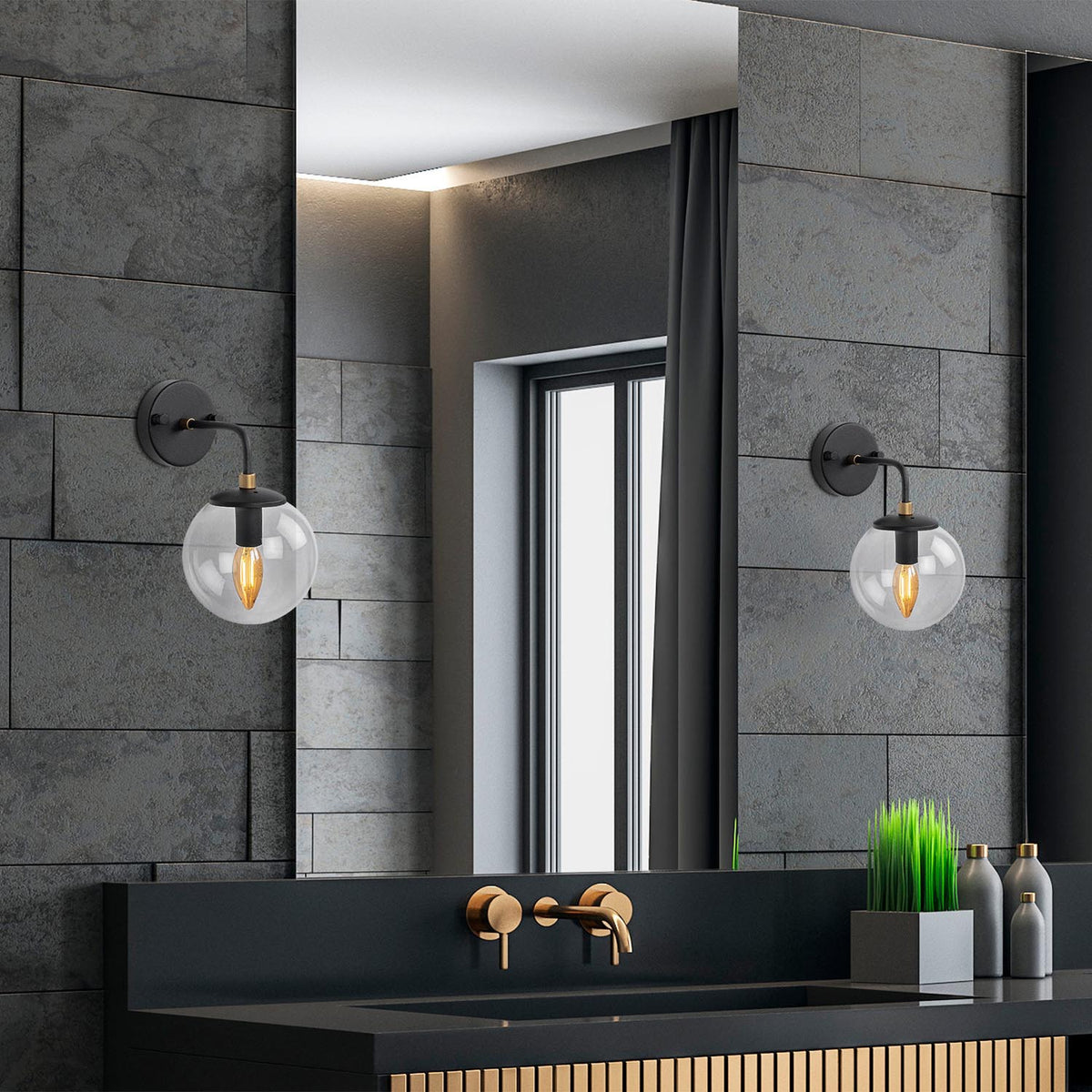Horn Wandleuchte - Schwarz Gold in Schwarz Gold präsentiert im Onlineshop von KAQTU Design AG. Wandleuchte ist von Opviq