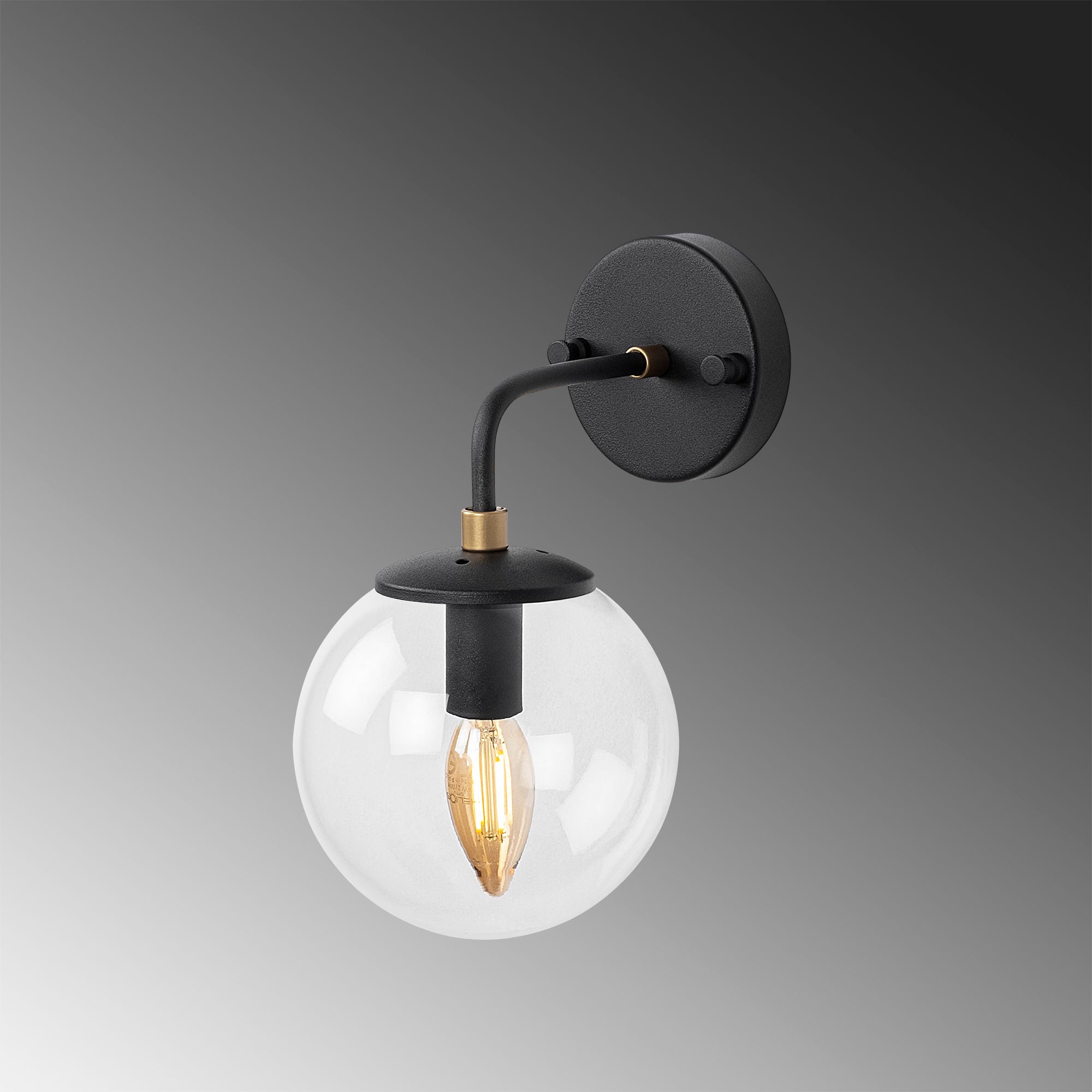Horn - 12218 in Schwarz Gold präsentiert im Onlineshop von KAQTU Design AG. Wandleuchte ist von Opviq