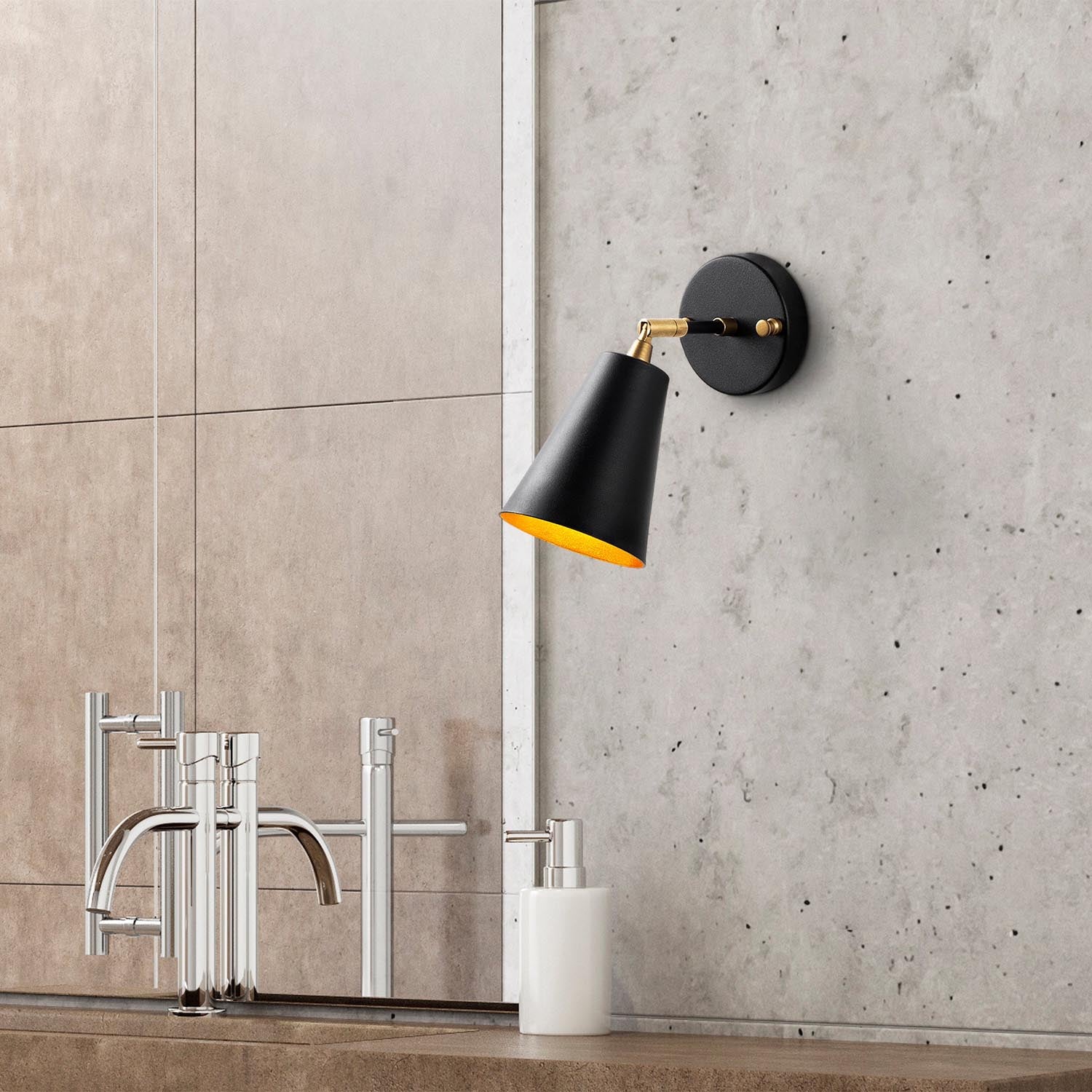 Evander - 13191 in Schwarz Gold präsentiert im Onlineshop von KAQTU Design AG. Wandleuchte ist von Opviq