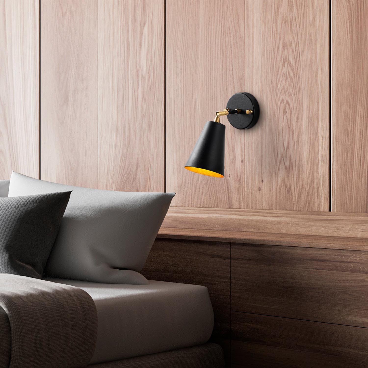 Evander - 13191 in Schwarz Gold präsentiert im Onlineshop von KAQTU Design AG. Wandleuchte ist von Opviq