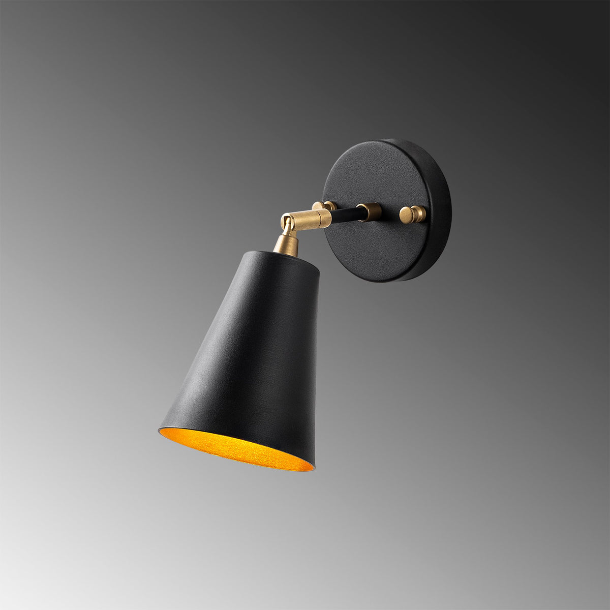 Evander Wandleuchte - Schwarz Gold in Schwarz Gold präsentiert im Onlineshop von KAQTU Design AG. Wandleuchte ist von Opviq