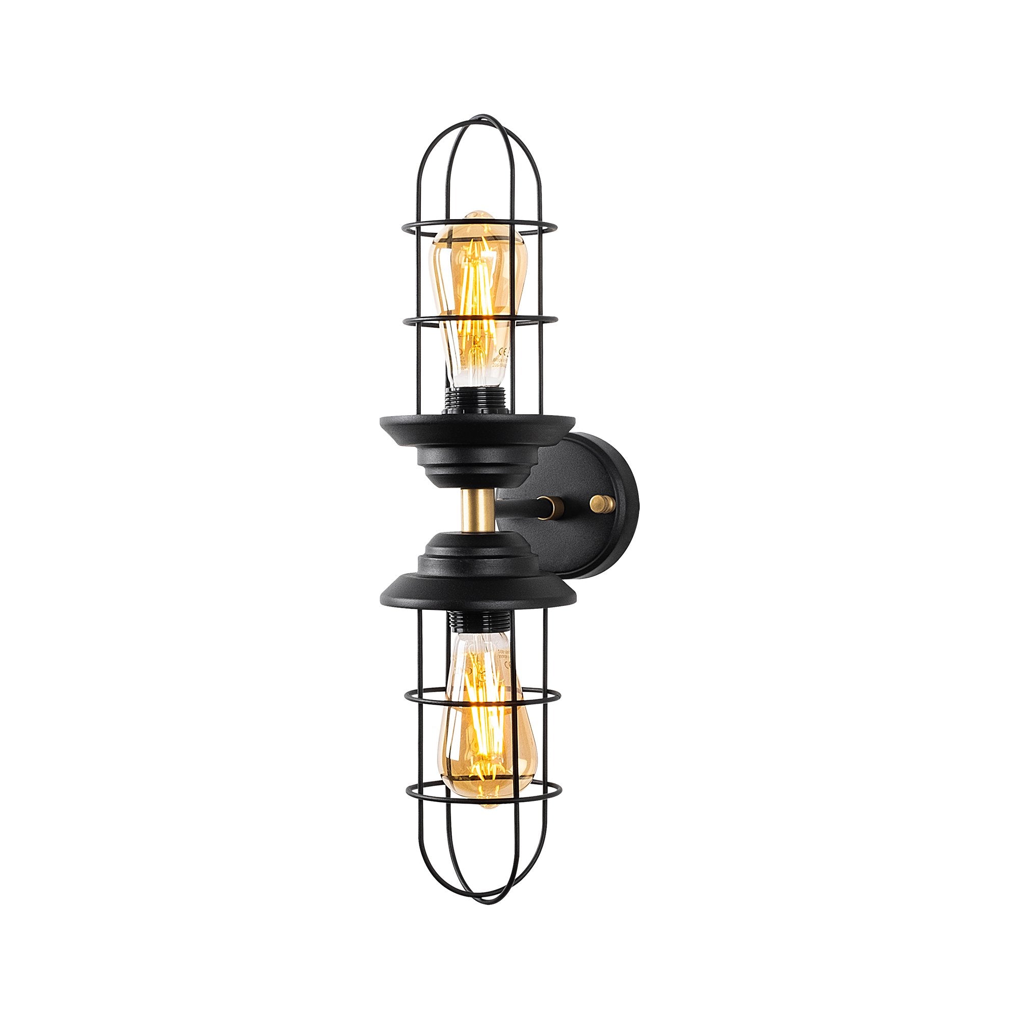 Mahoni - 13207 in Schwarz Gold präsentiert im Onlineshop von KAQTU Design AG. Wandleuchte ist von Opviq